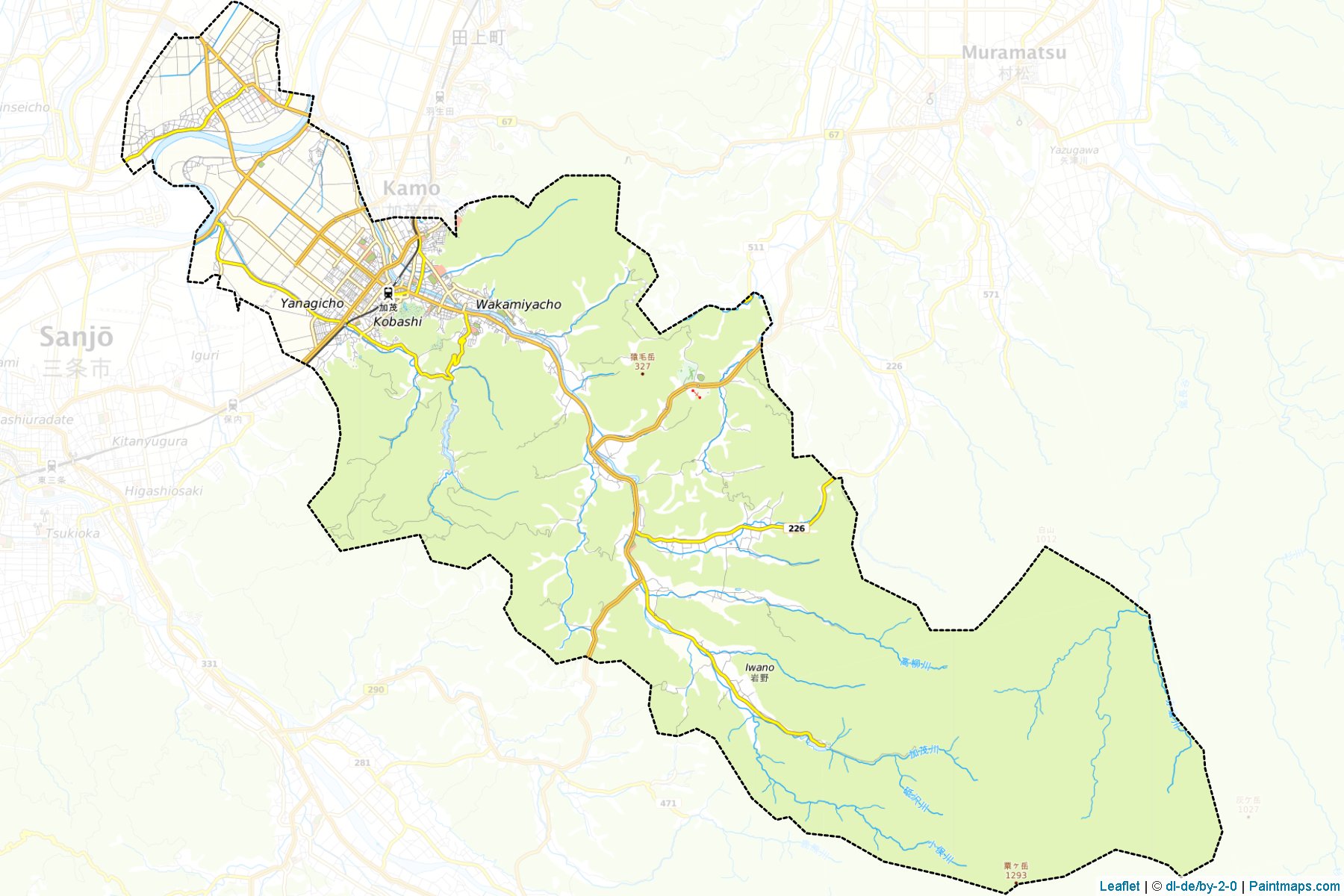 Muestras de recorte de mapas Kamo (Niigata)-1