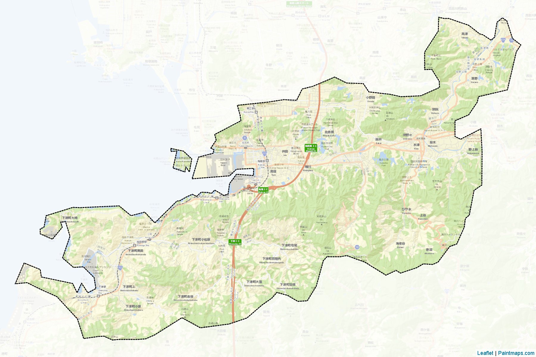 Muestras de recorte de mapas Kainan (Wakayama)-2