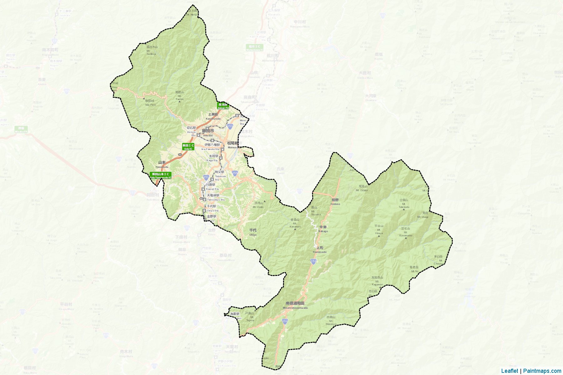 Iida (Nagano Prefecture) Map Cropping Samples-2