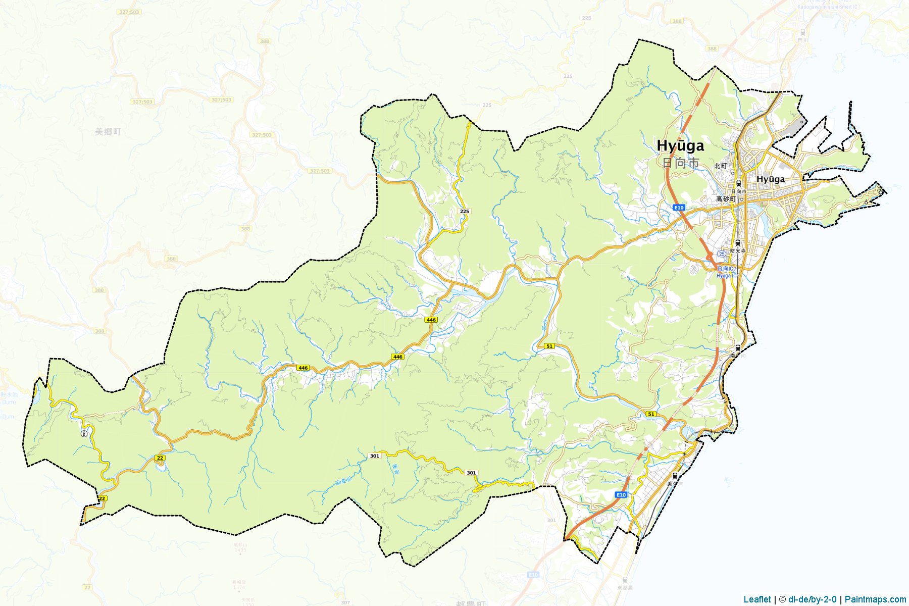 Hyuga (Miyazaki Prefecture) Map Cropping Samples-1