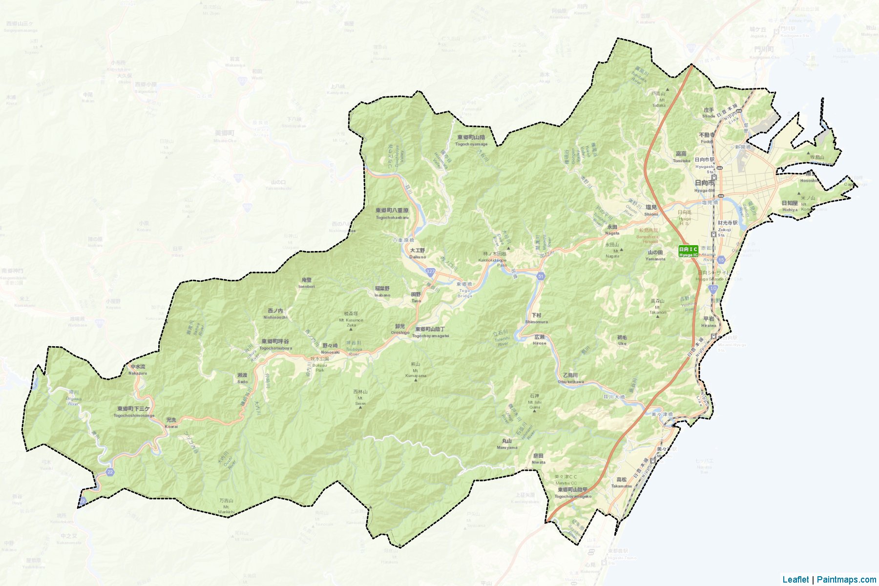 Hyuga (Miyazaki Prefecture) Map Cropping Samples-2