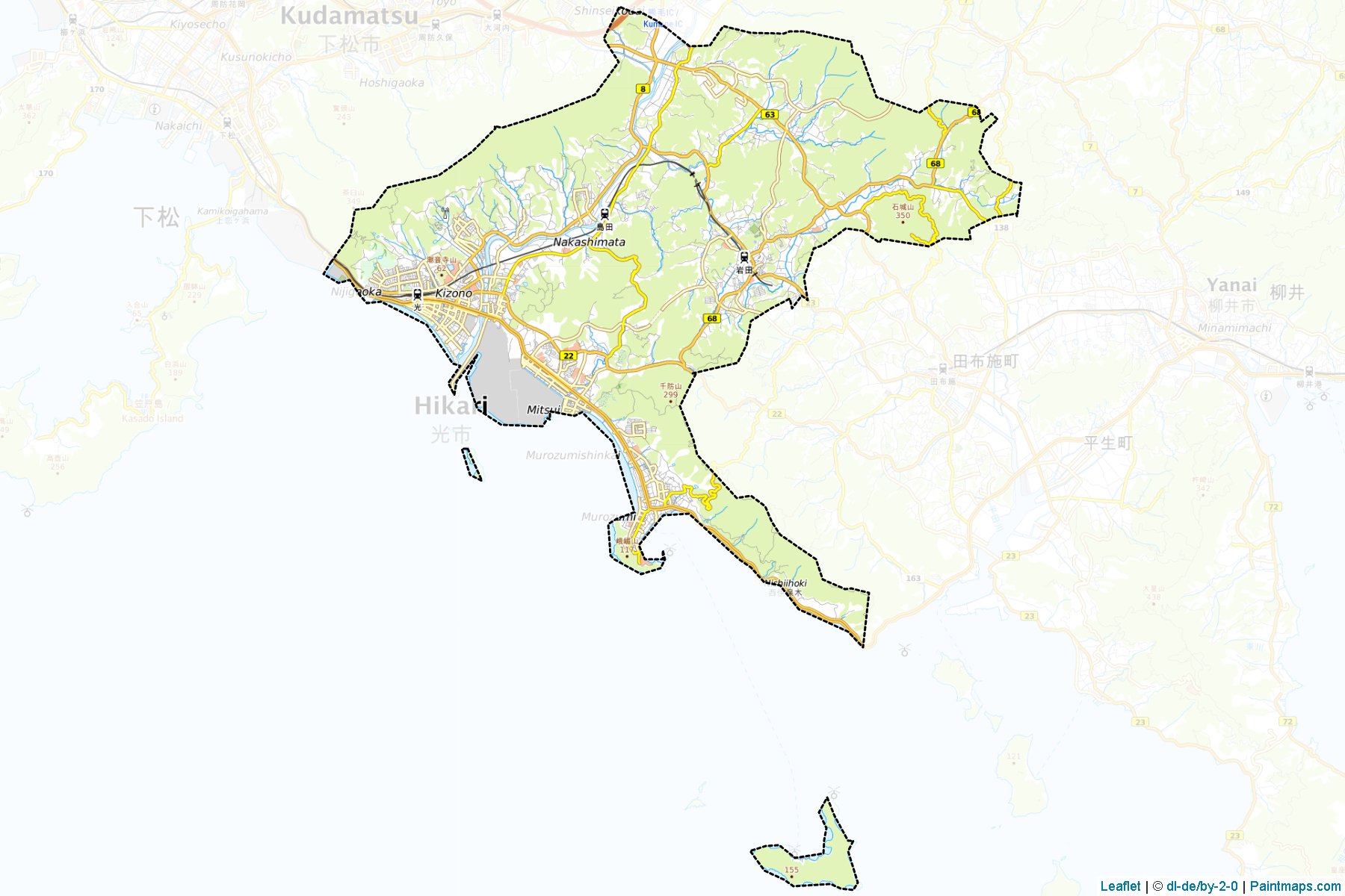 Hikari (Yamaguchi Prefecture) Haritası Örnekleri-1