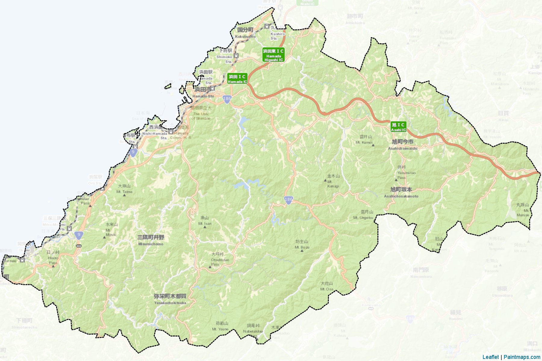 Muestras de recorte de mapas Hamada (Shimane)-2