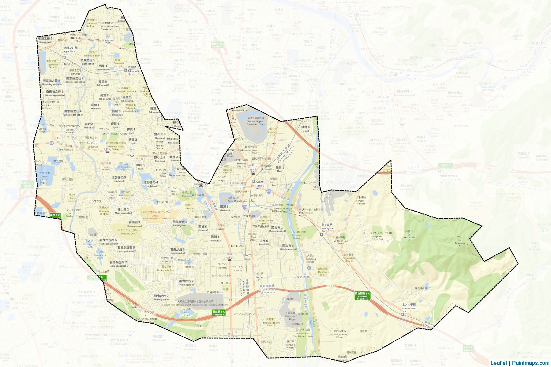 Habikino (Osaka Prefecture) Map Cropping Samples-2