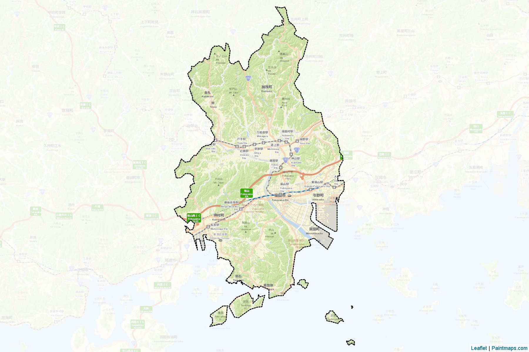 Muestras de recorte de mapas Fukuyama (Hiroshima)-2