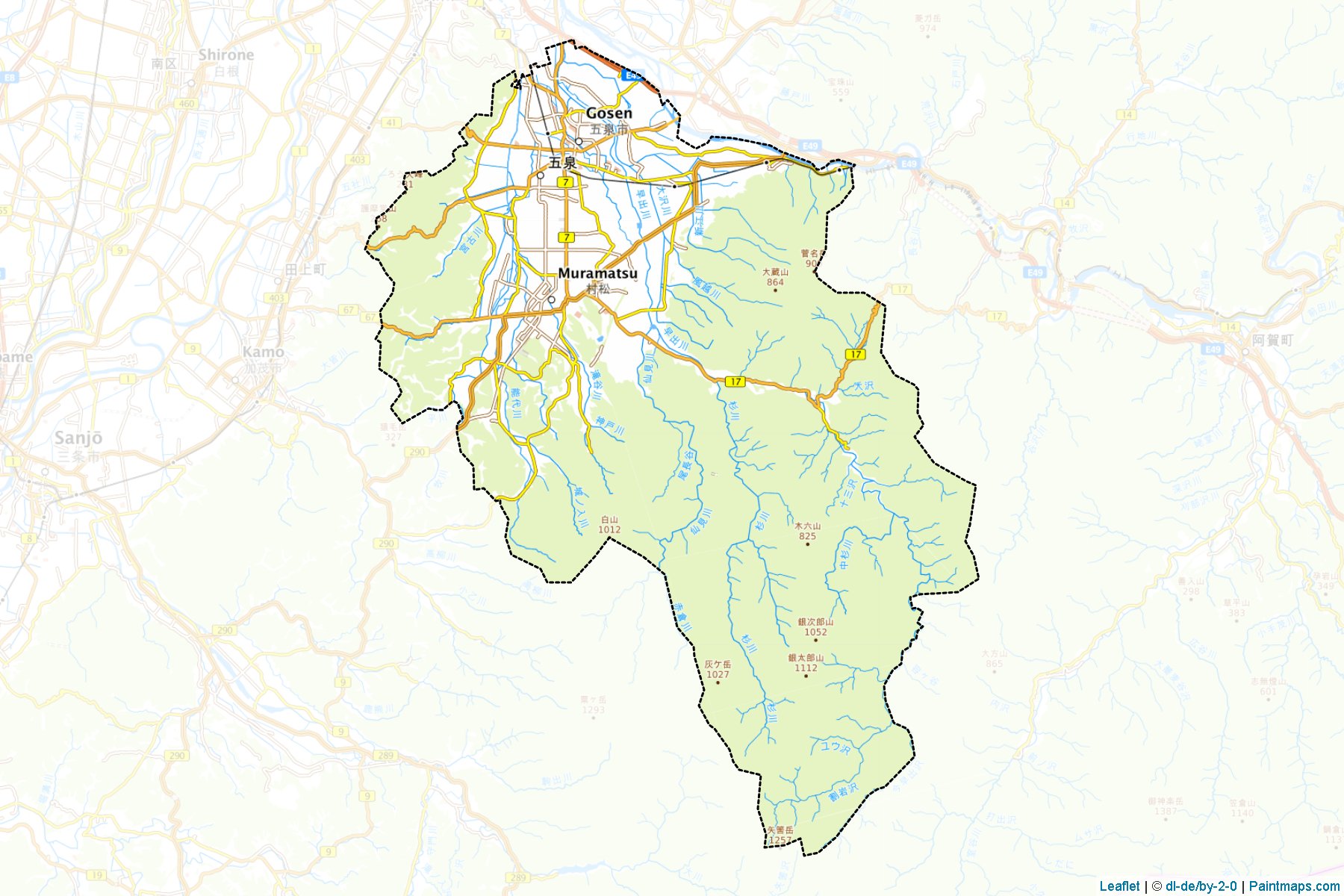 Gosen (Niigata Prefecture) Map Cropping Samples-1