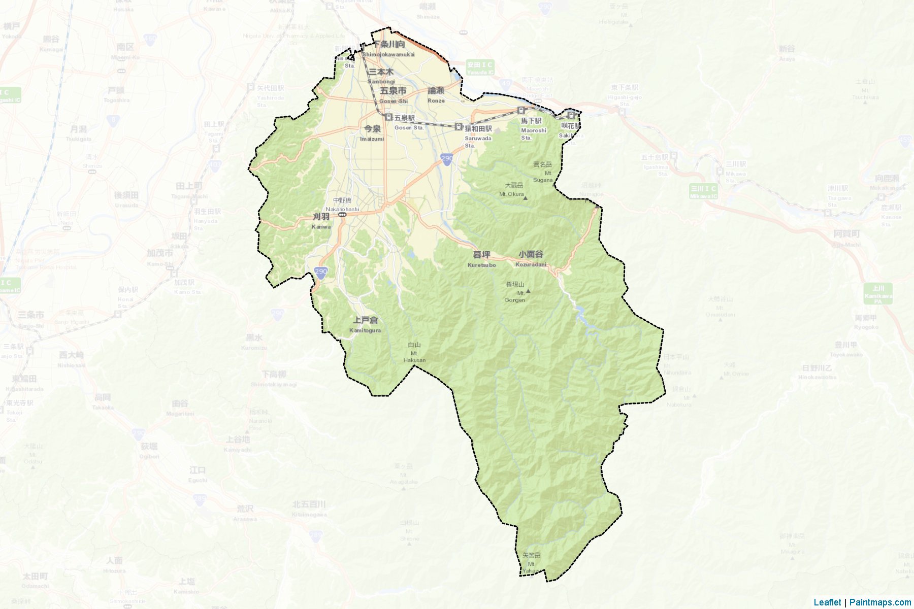 Gosen (Niigata Prefecture) Map Cropping Samples-2