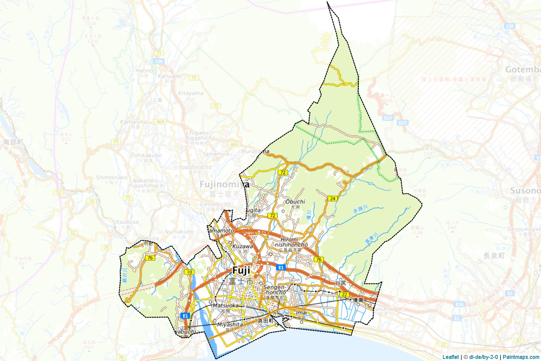 Muestras de recorte de mapas Fuji (Shizuoka)-1