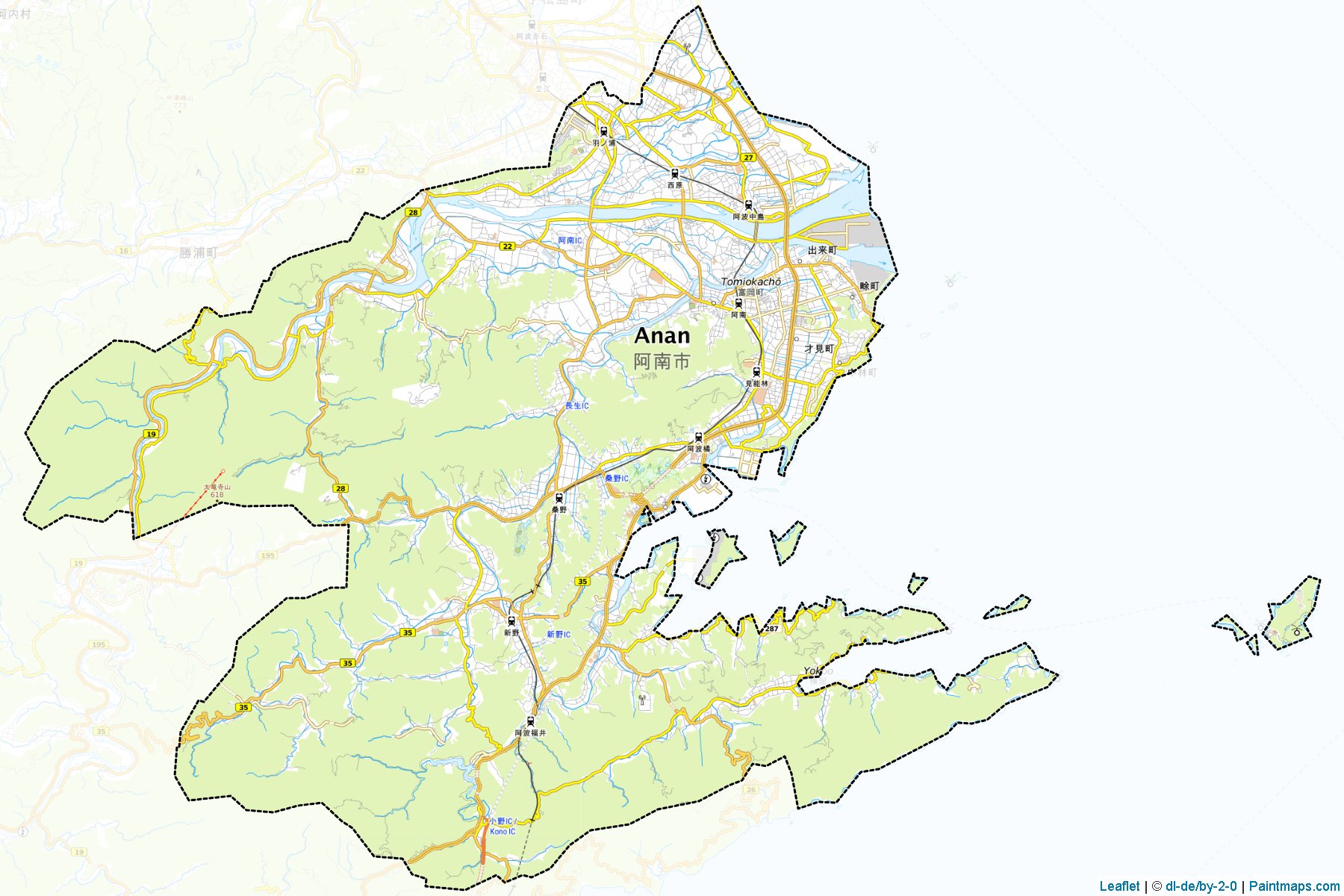 Muestras de recorte de mapas Anan (Tokushima)-1