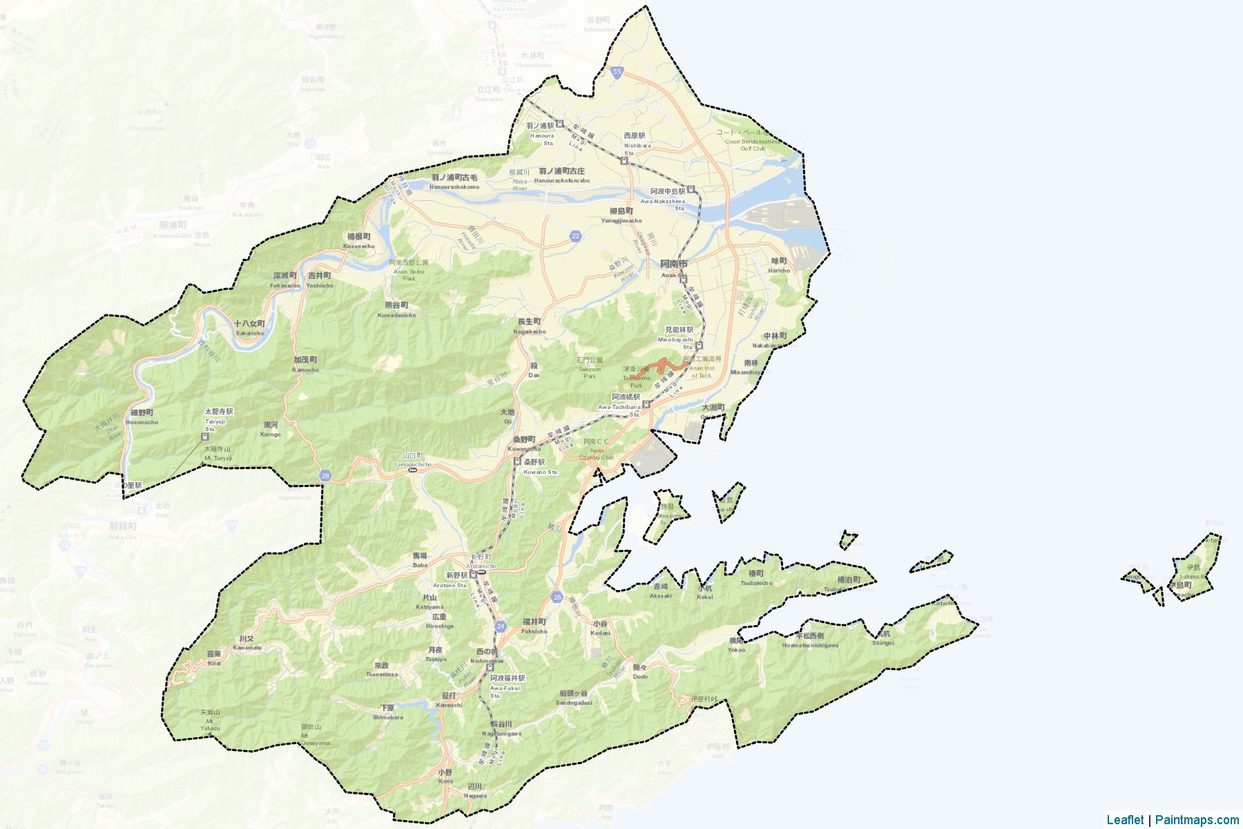 Muestras de recorte de mapas Anan (Tokushima)-2