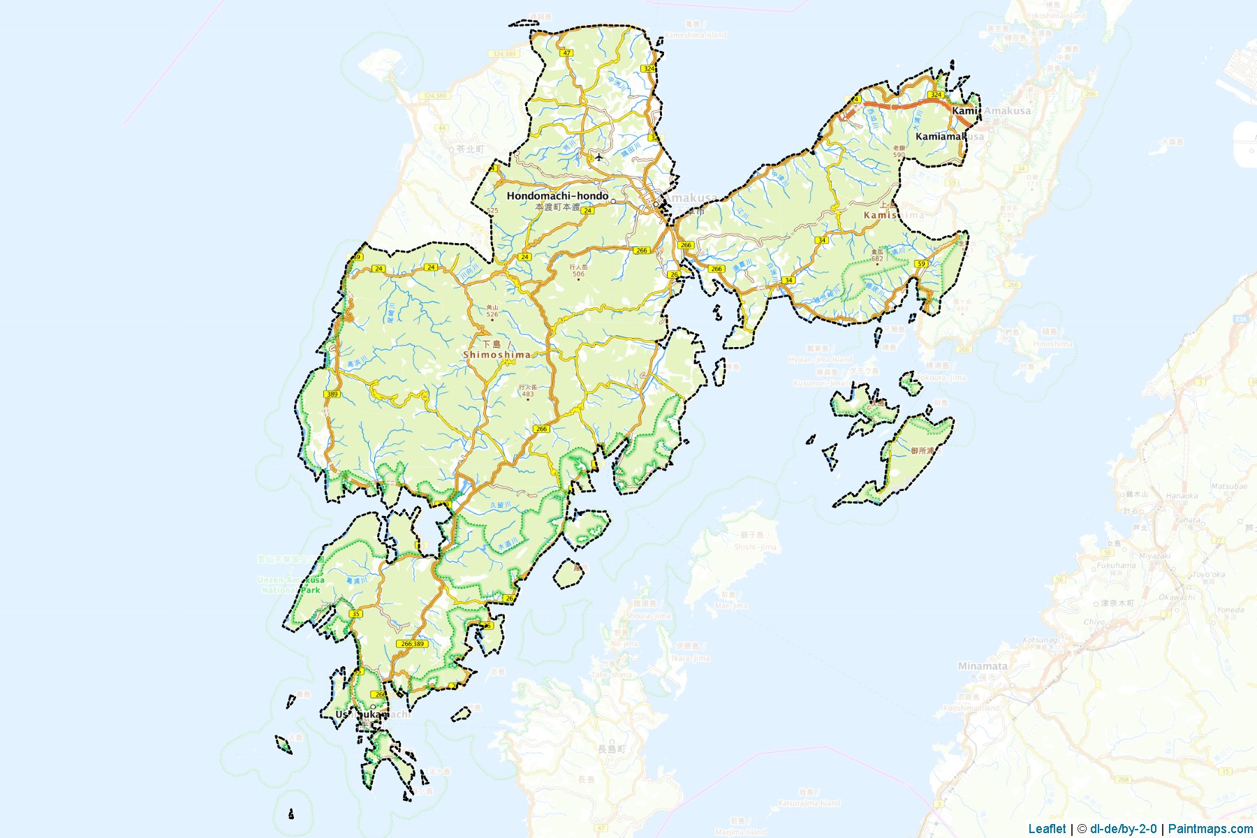 Amakusa (Kumamoto Prefecture) Map Cropping Samples-1