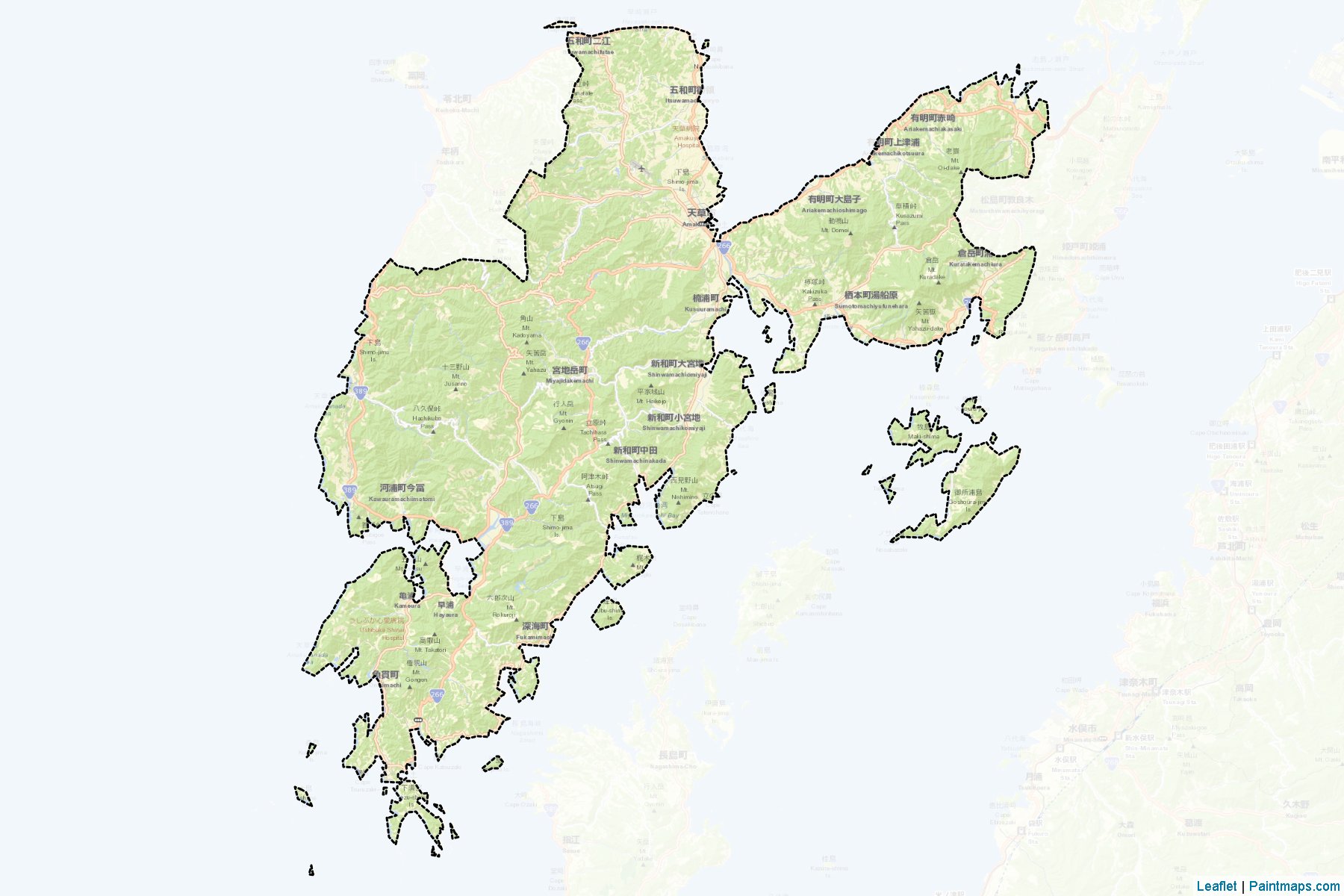 Amakusa (Kumamoto Prefecture) Map Cropping Samples-2