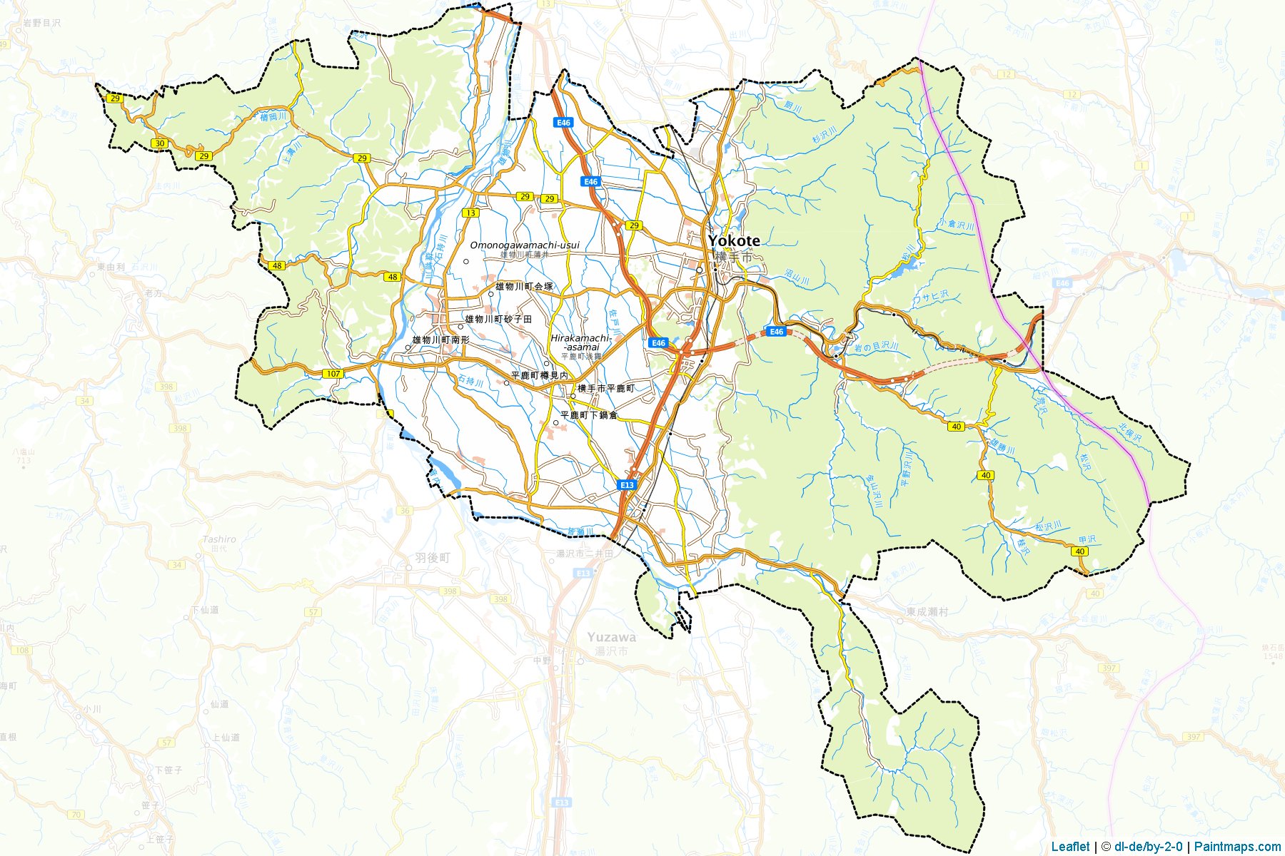 Yokote (Akita Prefecture) Map Cropping Samples-1