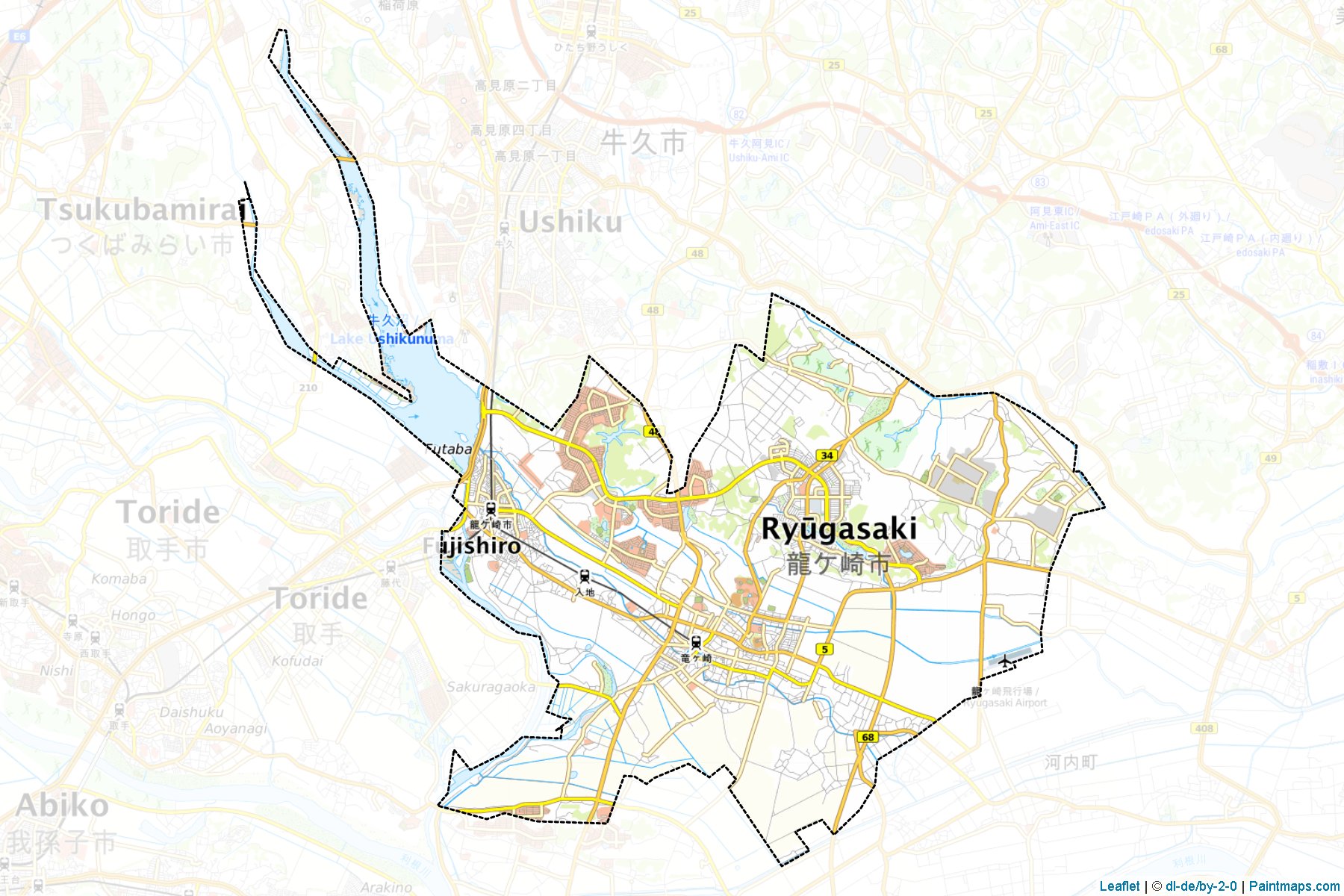 Muestras de recorte de mapas Ryugasaki (Ibaraki)-1