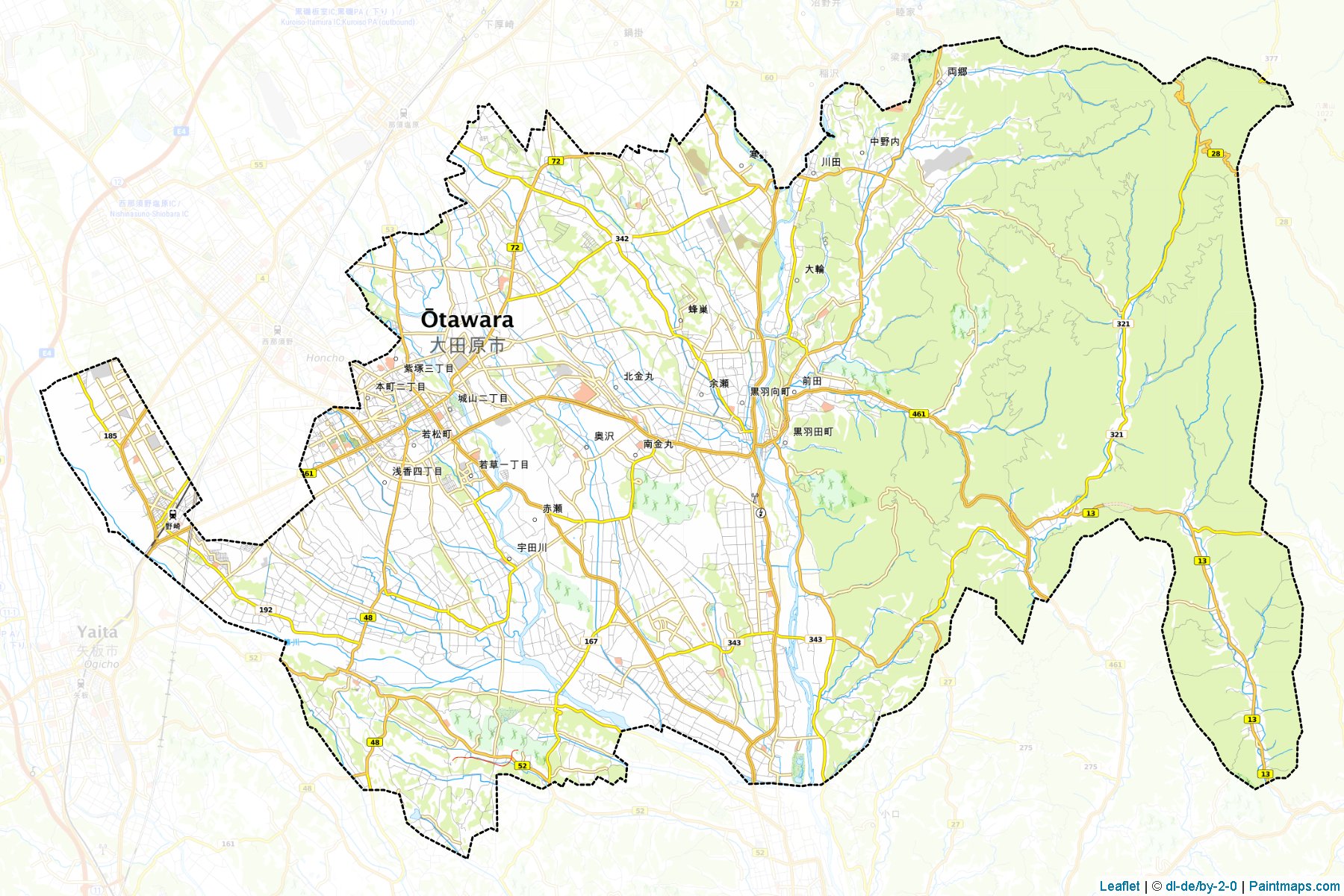 Muestras de recorte de mapas Otawara (Tochigi)-1