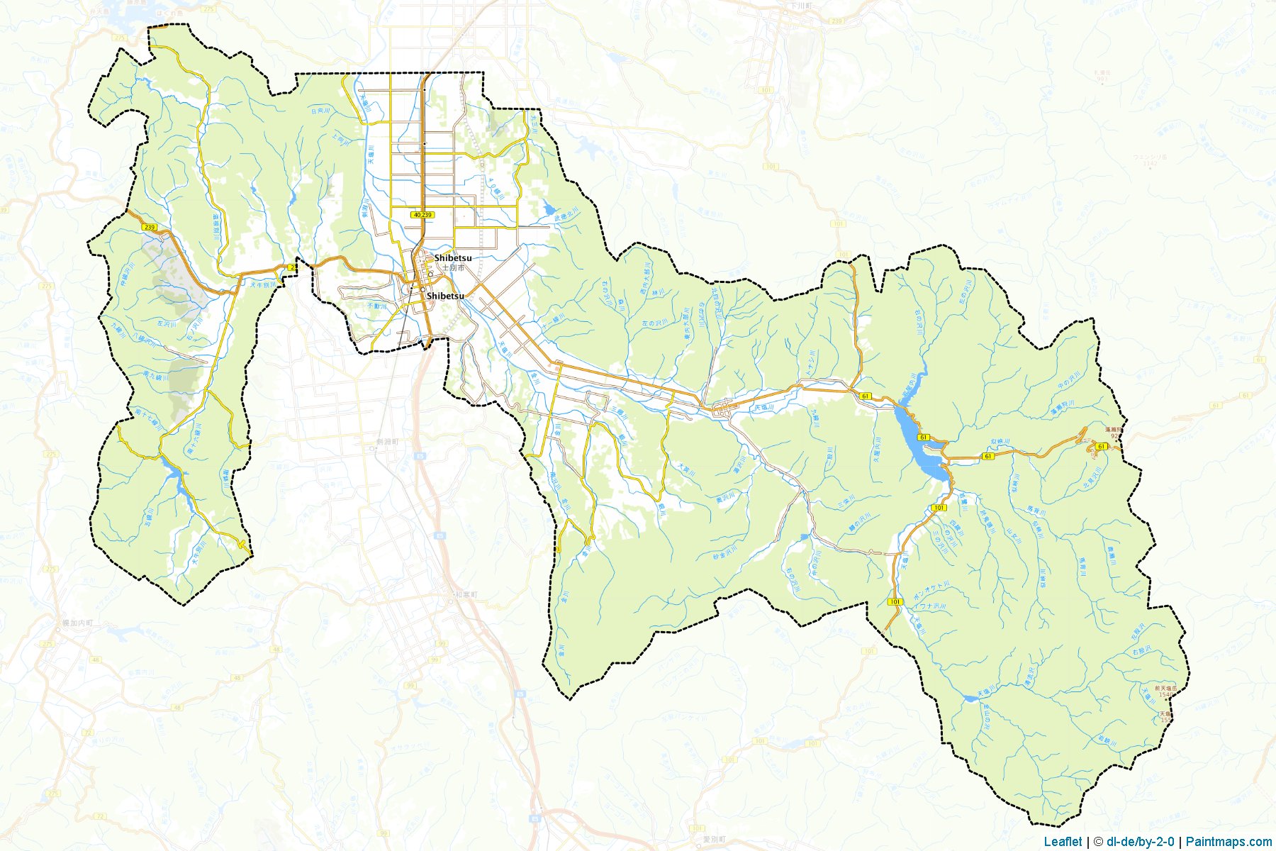 Shibetsu (Hokkaido Prefecture) Map Cropping Samples-1