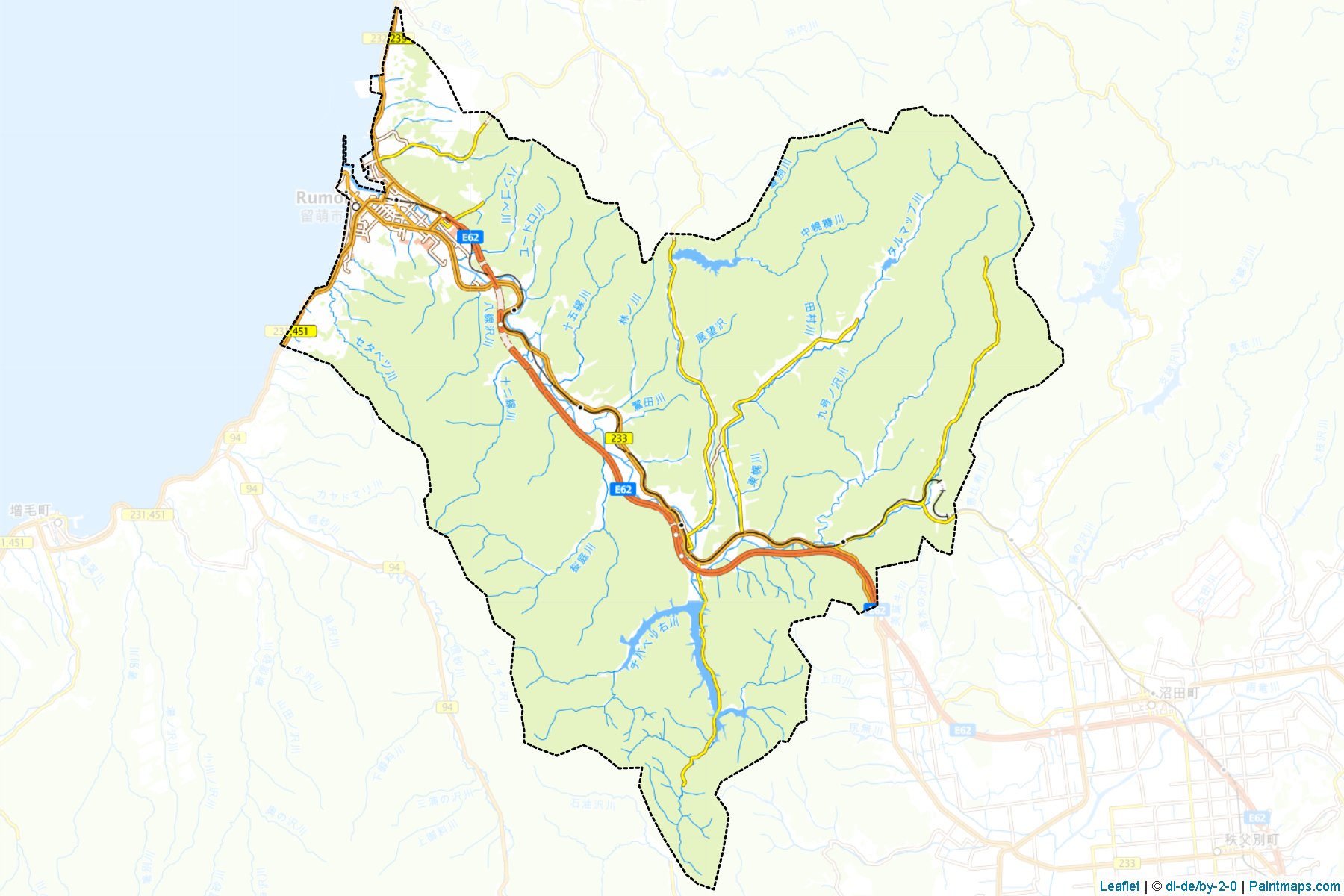 Rumoi (Hokkaido Prefecture) Map Cropping Samples-1