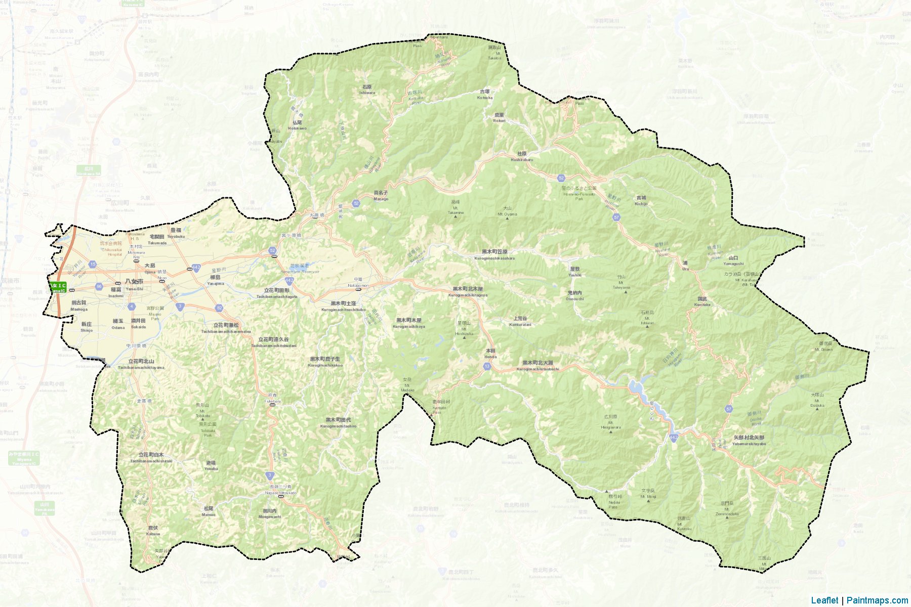 Yame (Fukuoka Prefecture) Map Cropping Samples-2