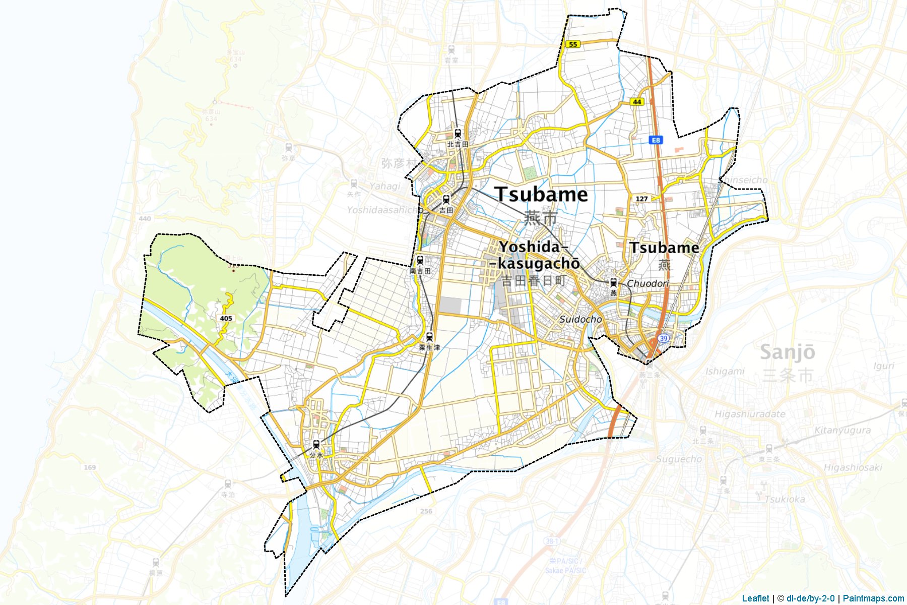 Muestras de recorte de mapas Tsubame (Niigata)-1