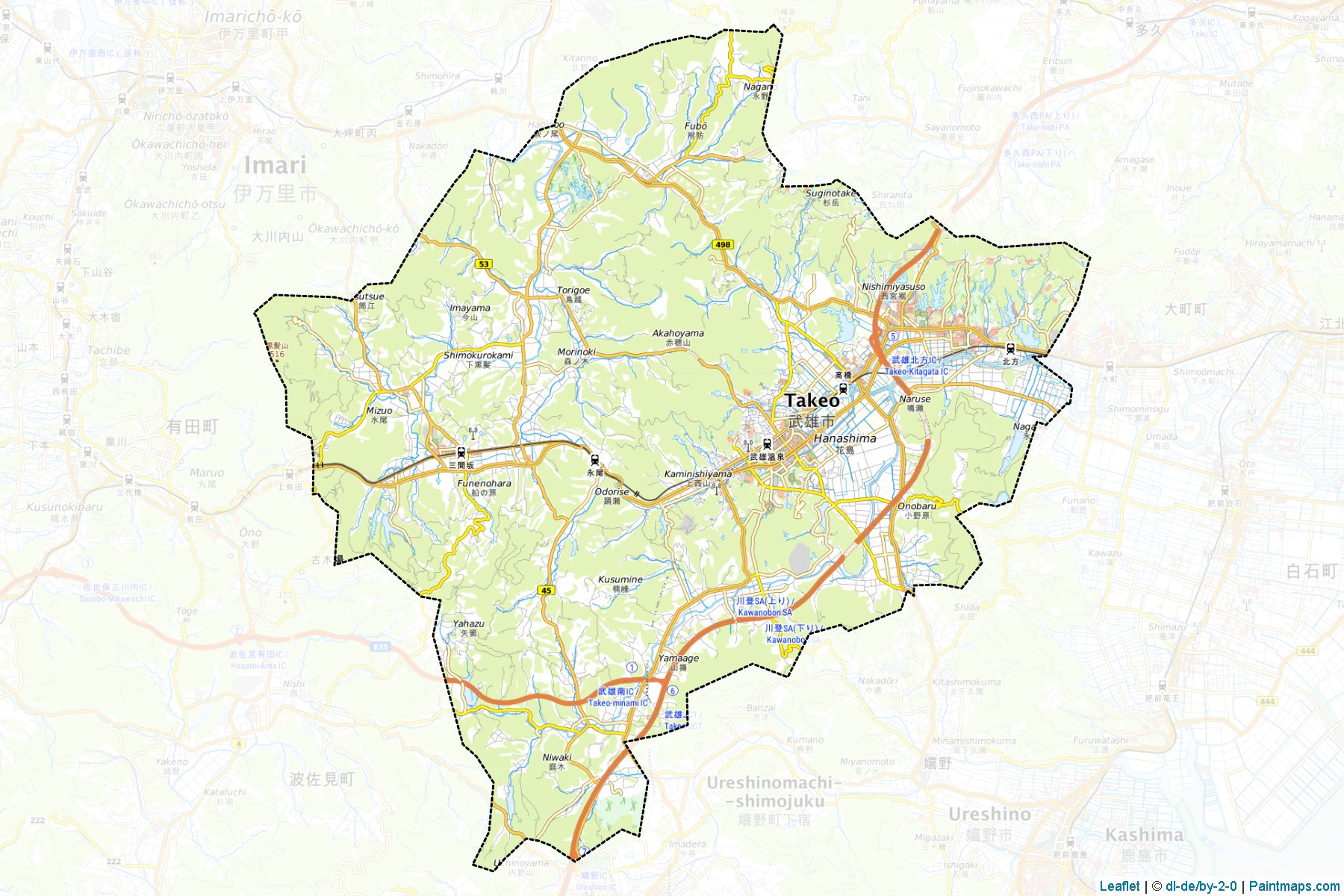 Takeo (Saga Prefecture) Map Cropping Samples-1