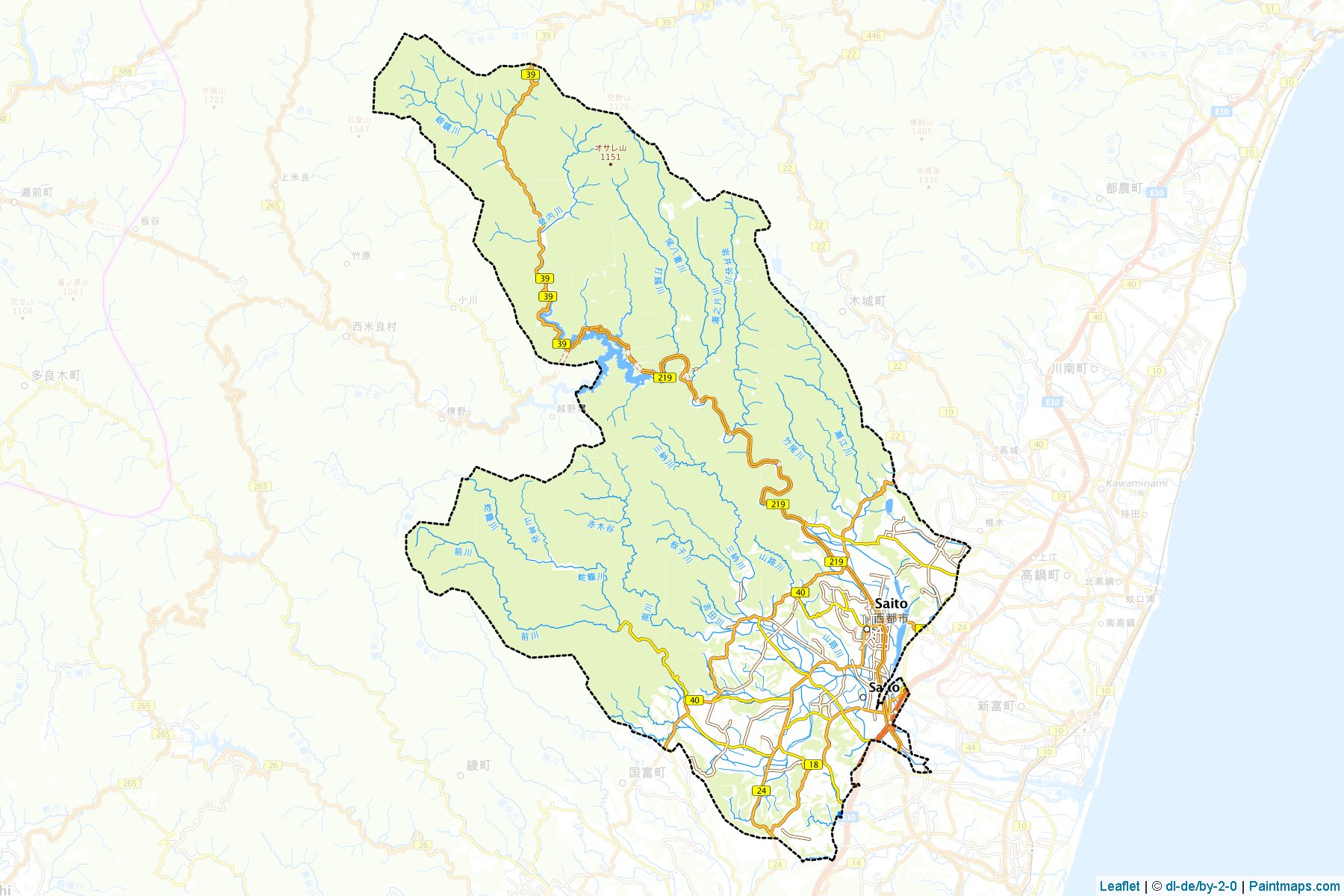 Saito (Miyazaki Prefecture) Map Cropping Samples-1