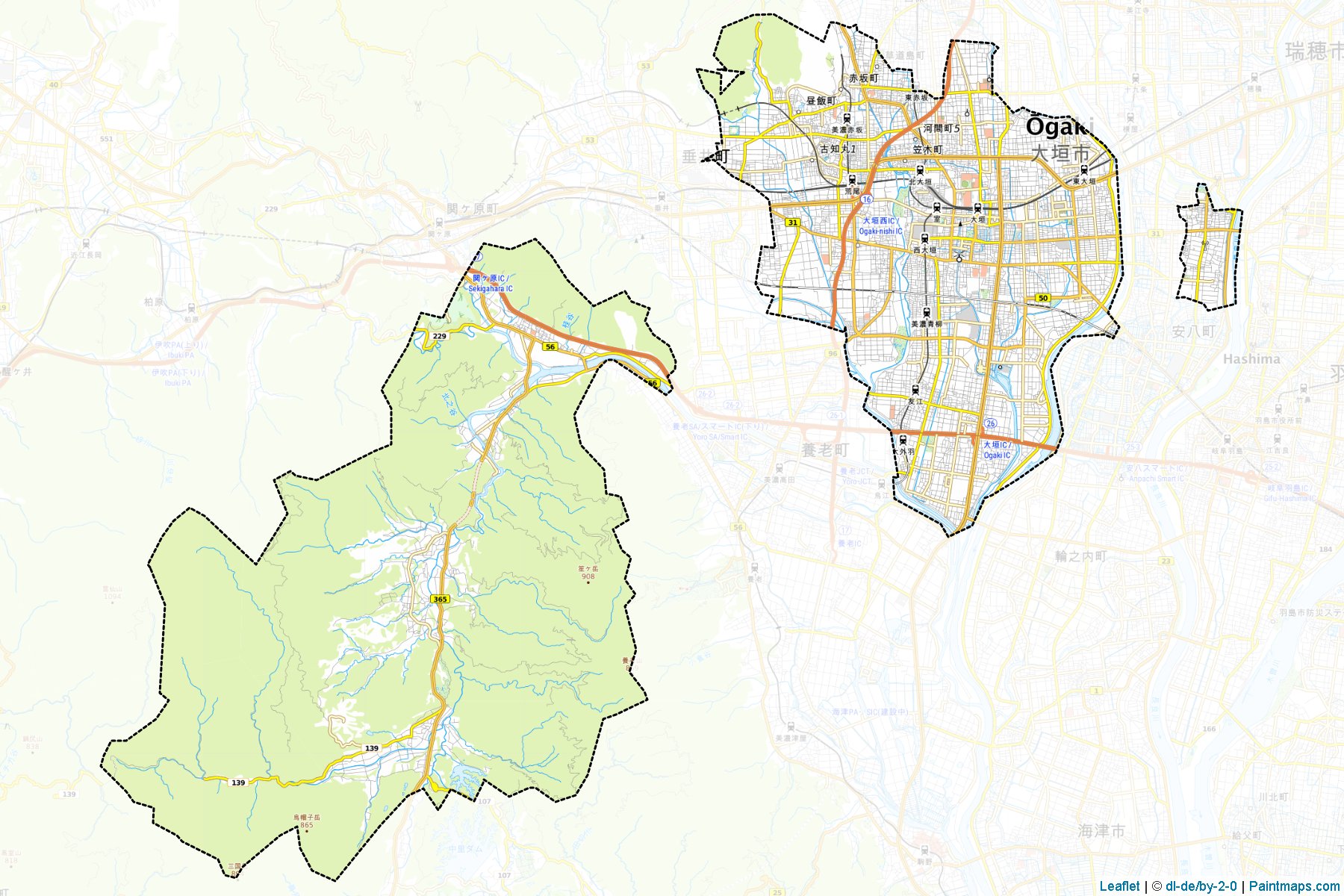 Ogaki (Gifu Prefecture) Map Cropping Samples-1