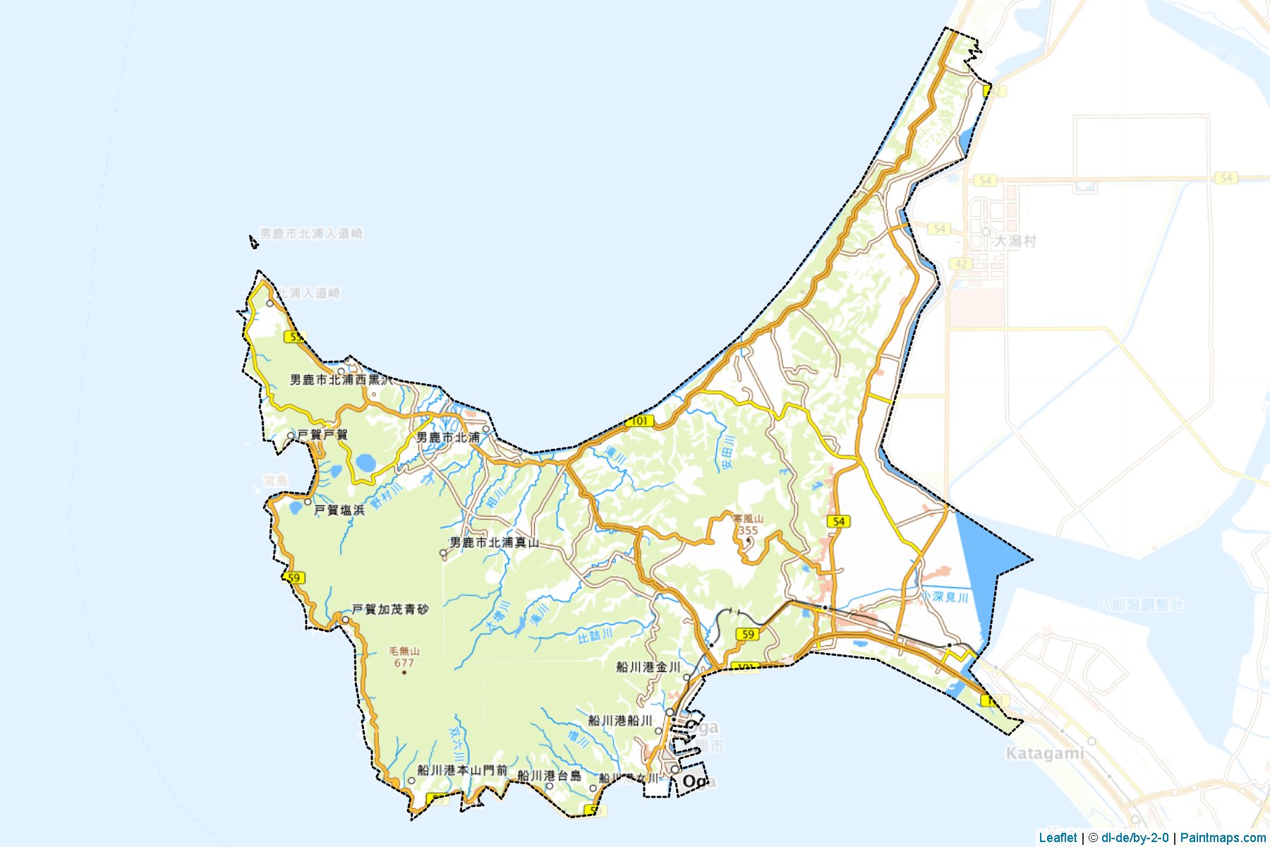 Oga (Akita Prefecture) Map Cropping Samples-1