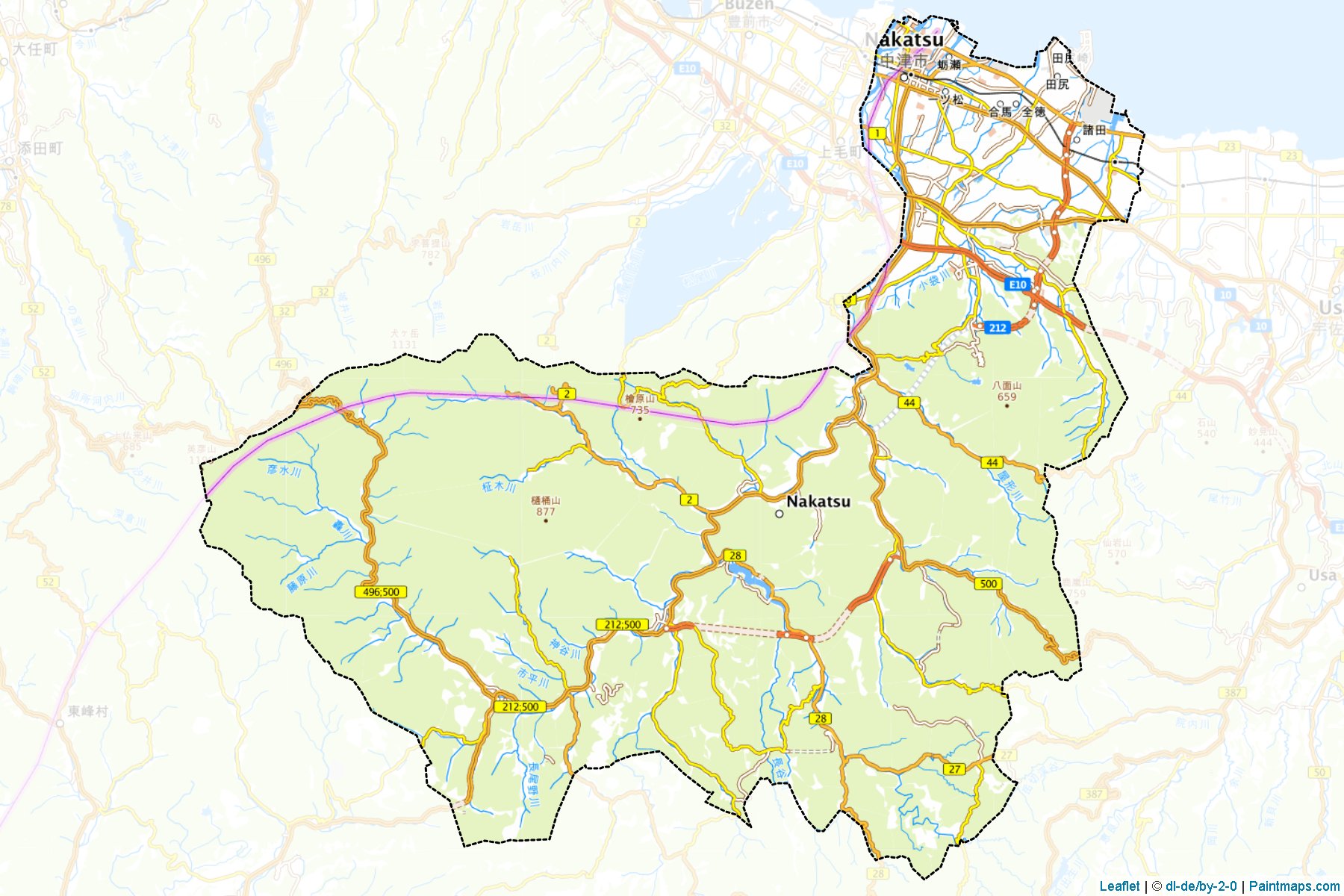 Nakatsu (Oita Prefecture) Map Cropping Samples-1