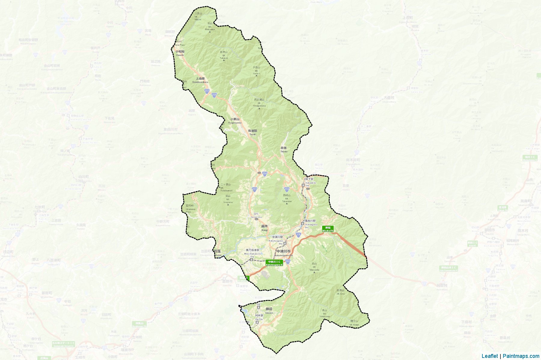 Muestras de recorte de mapas Nakatsugawa (Gifu)-2