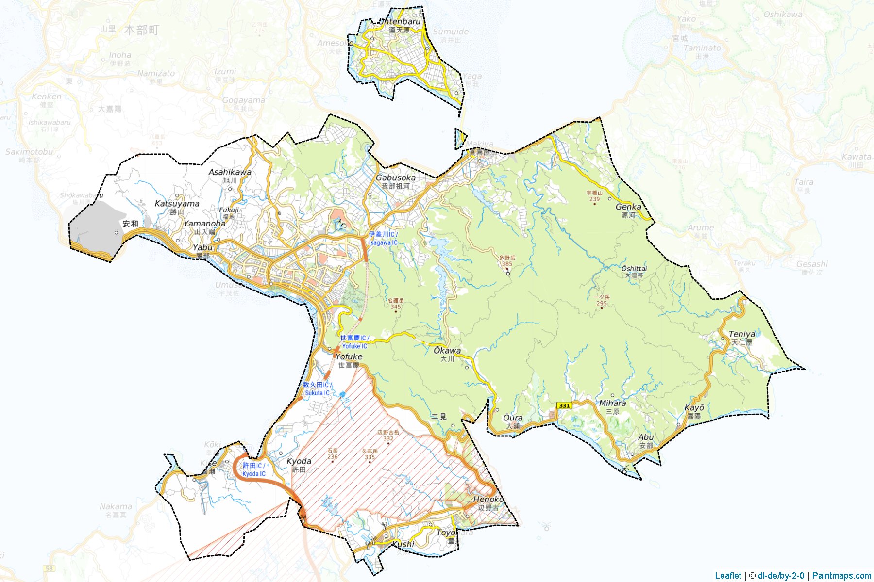 Nago (Okinawa Prefecture) Map Cropping Samples-1