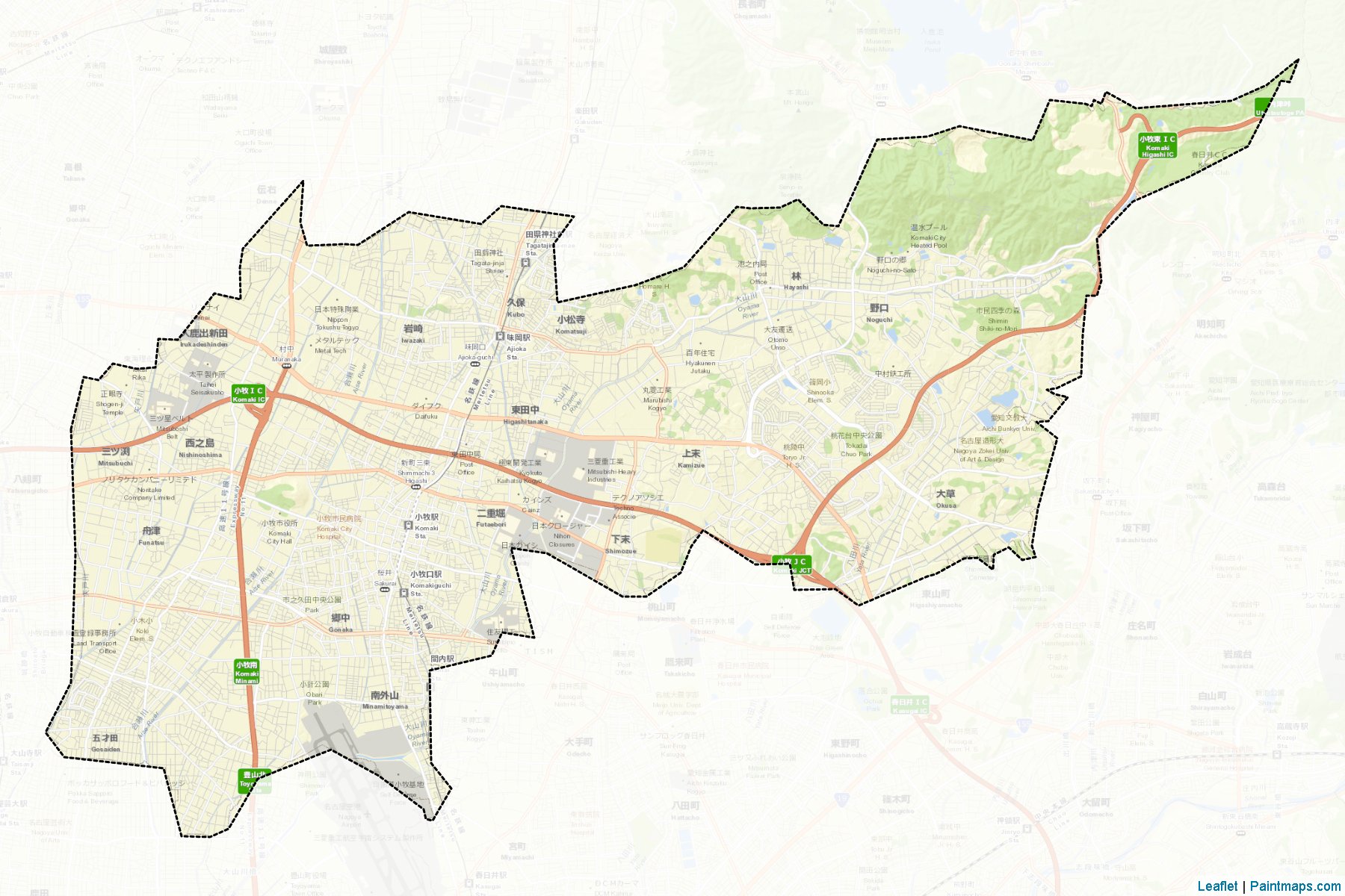 Komaki (Aichi Prefecture) Map Cropping Samples-2