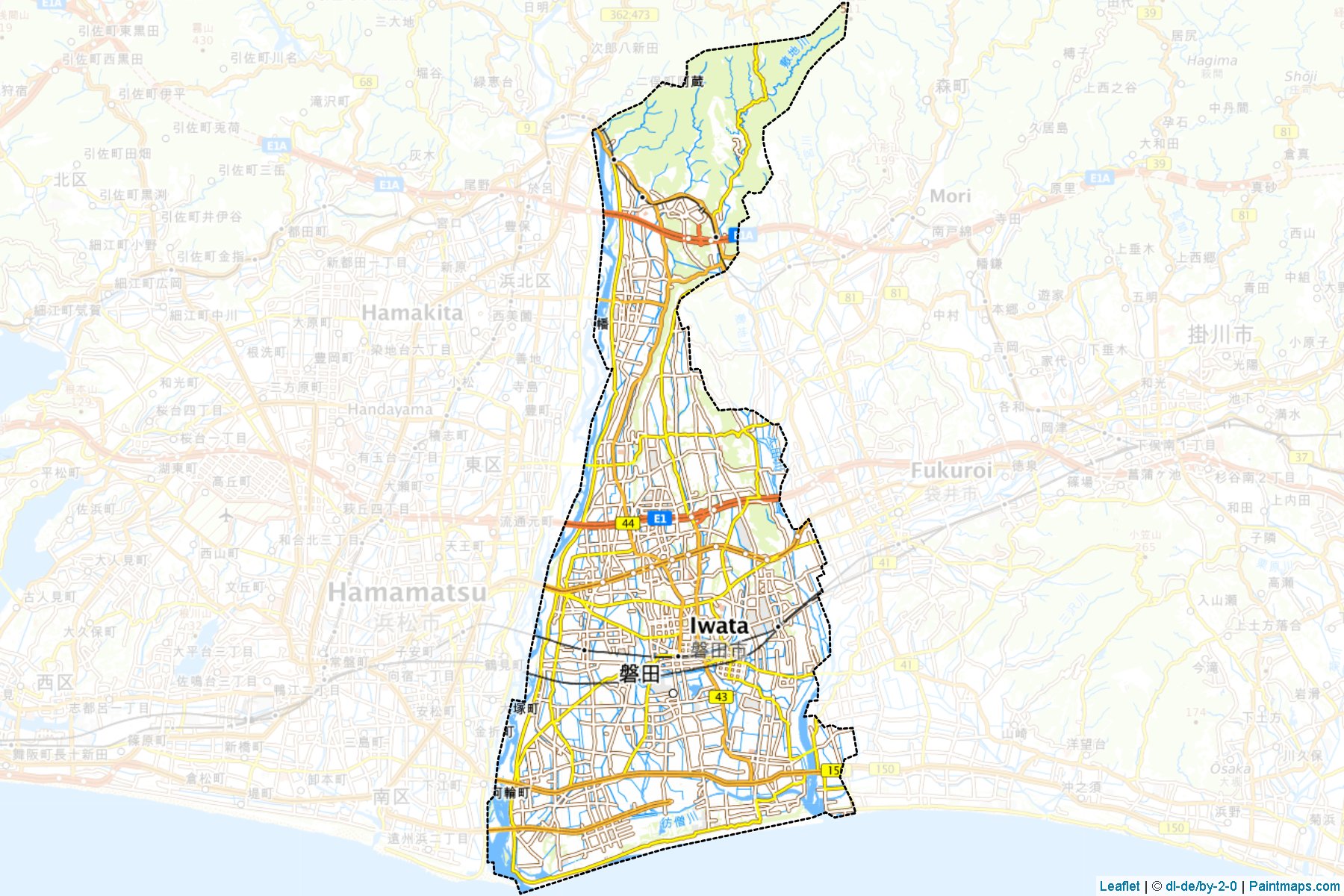 Iwata (Shizuoka) Haritası Örnekleri-1