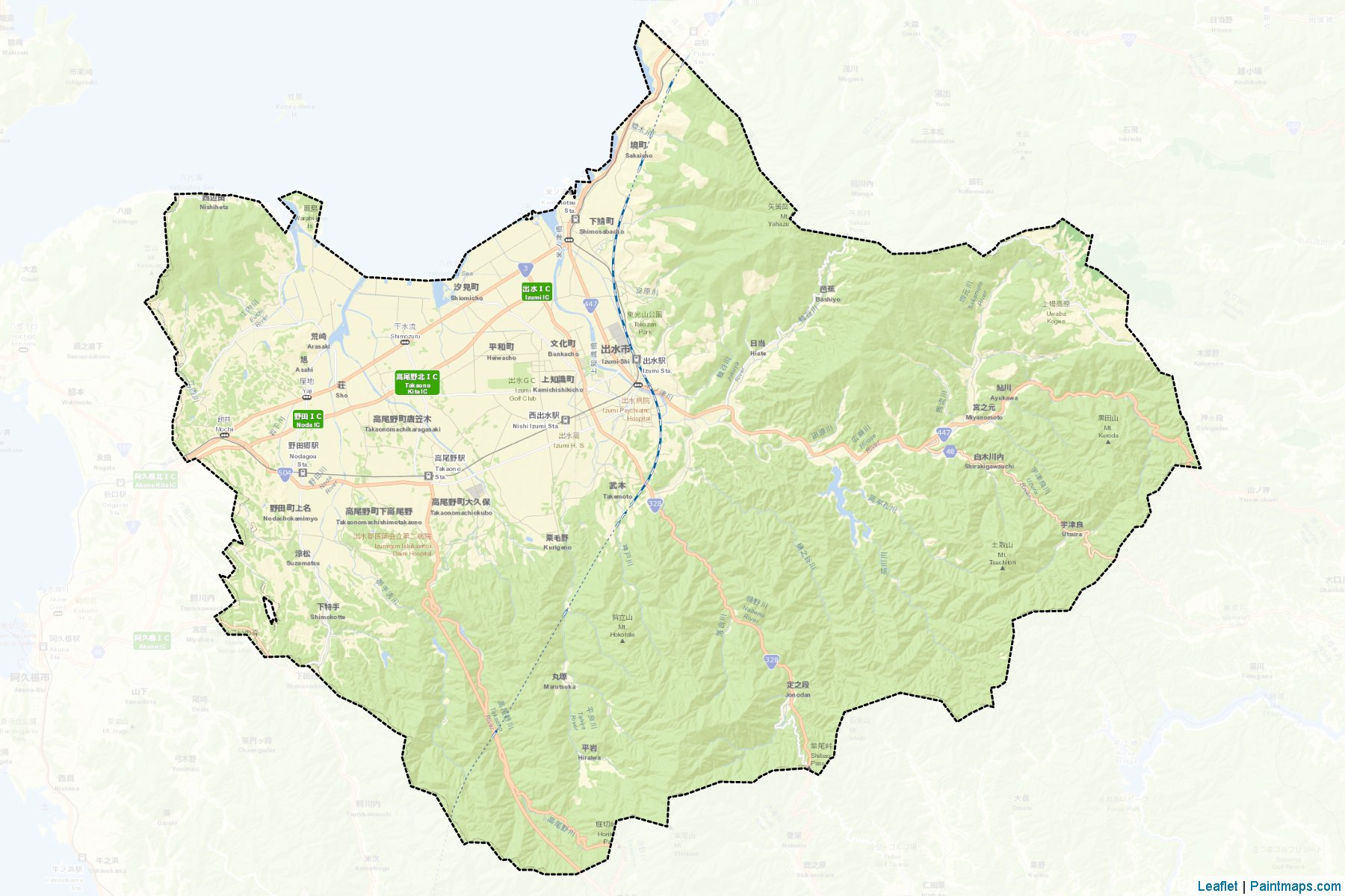 Izumi (Kagoshima Prefecture) Map Cropping Samples-2