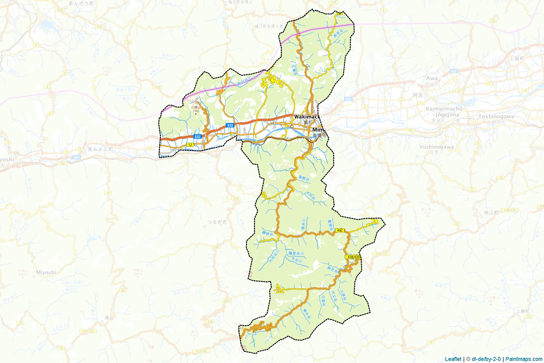 Mima (Tokushima Prefecture) Map Cropping Samples-1