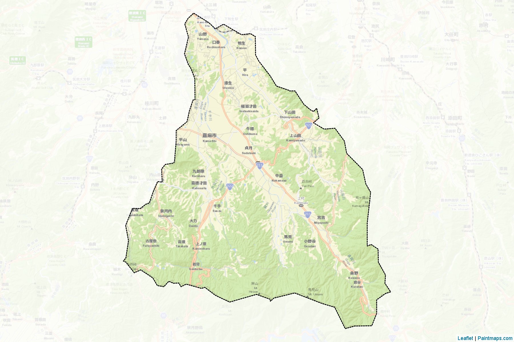 Kama (Fukuoka Prefecture) Map Cropping Samples-2