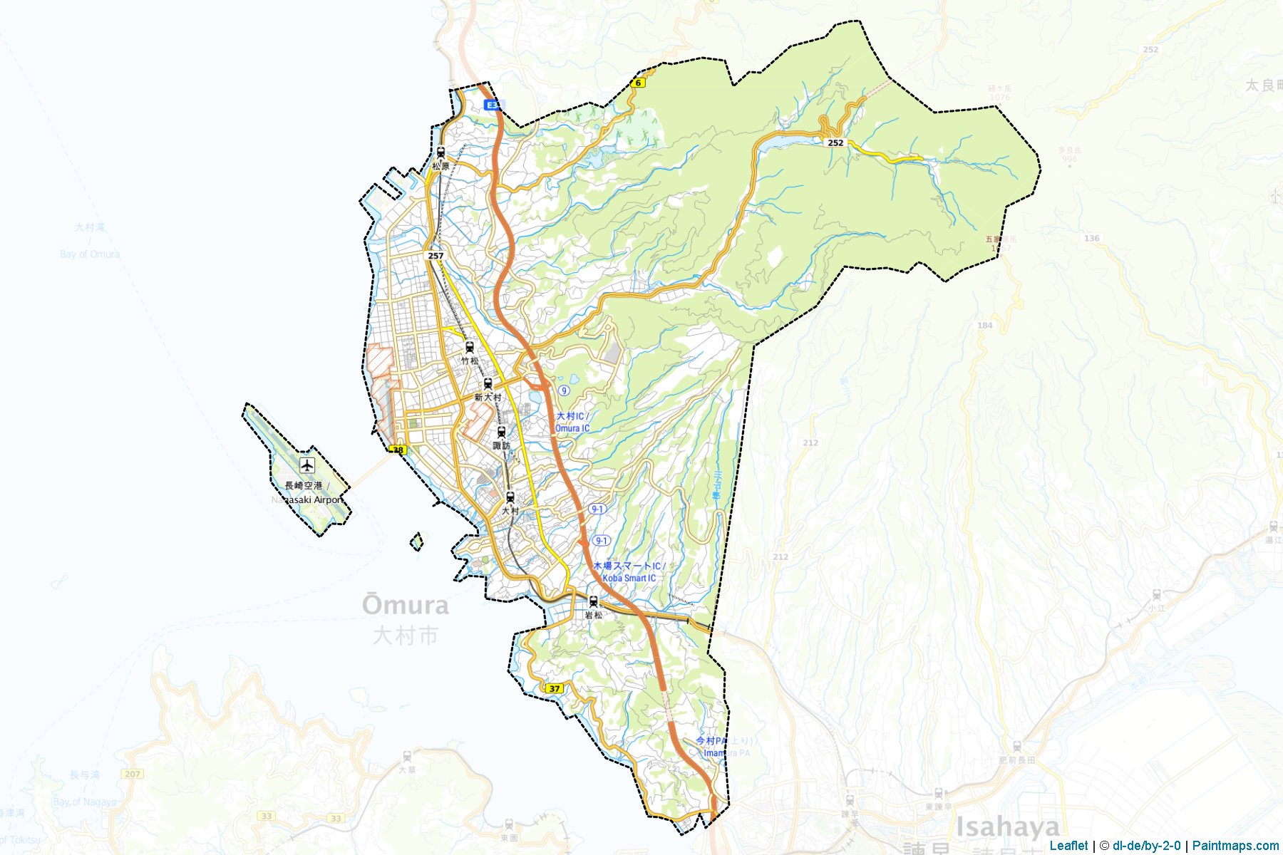 Omura (Nagasaki Prefecture) Map Cropping Samples-1