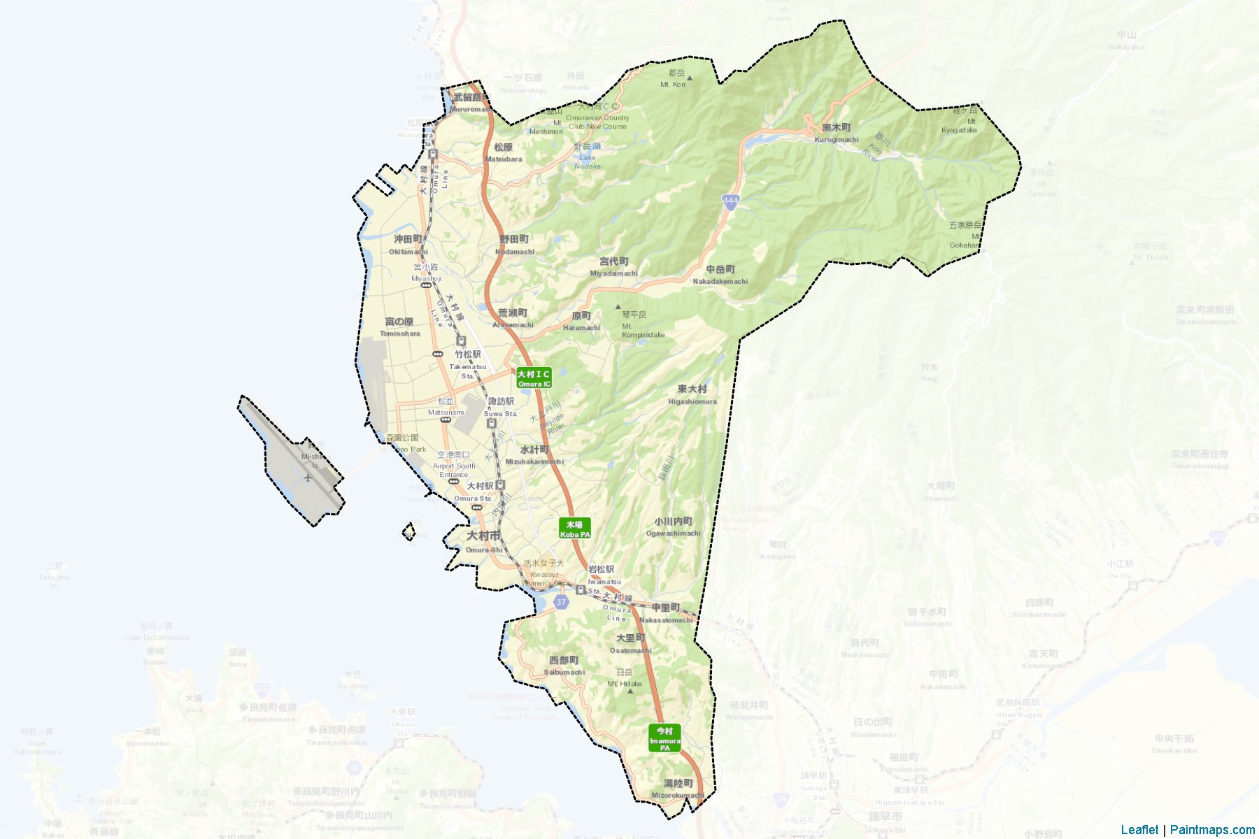 Omura (Nagasaki Prefecture) Map Cropping Samples-2