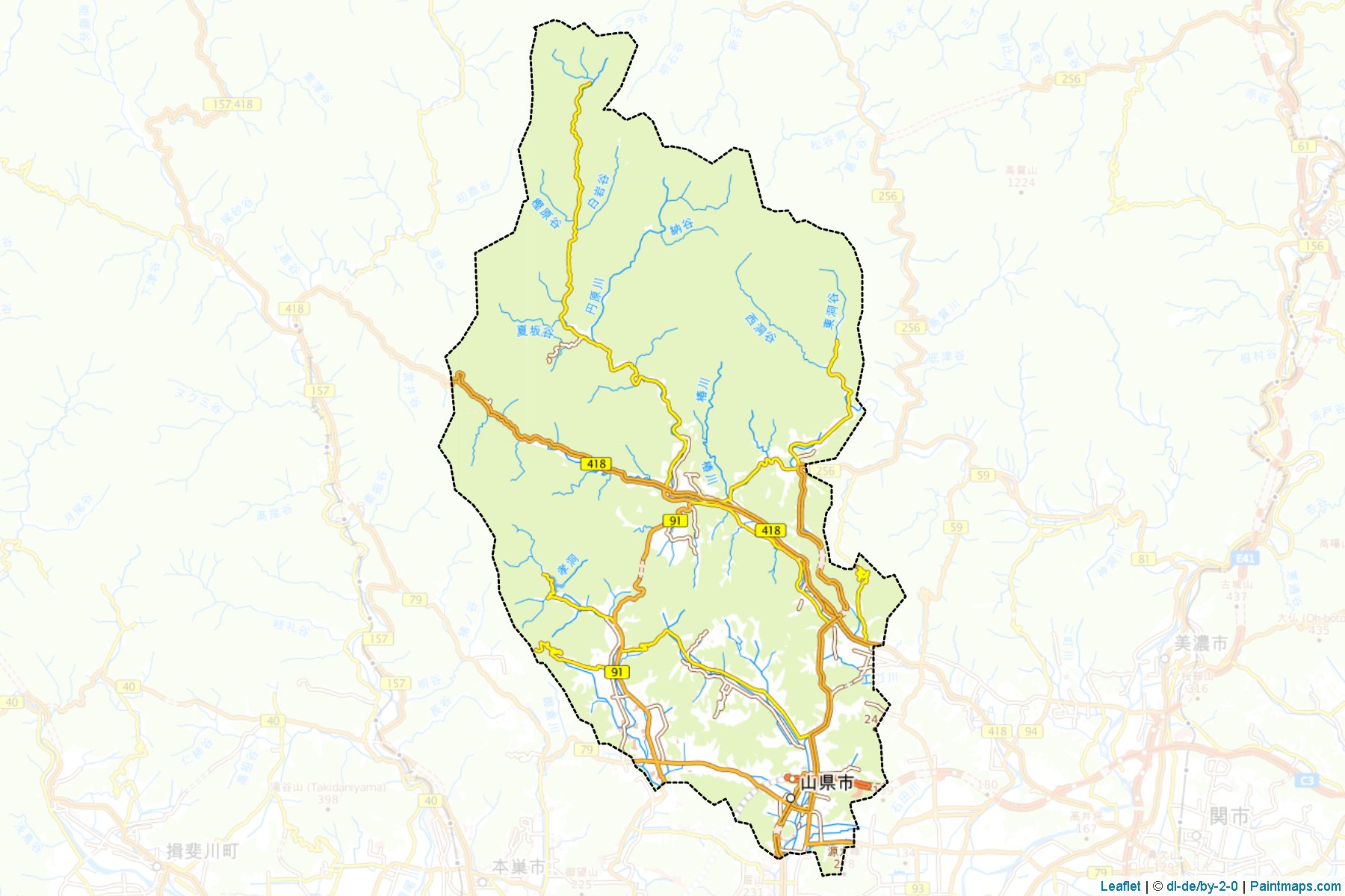 Muestras de recorte de mapas Yamagata (Gifu)-1