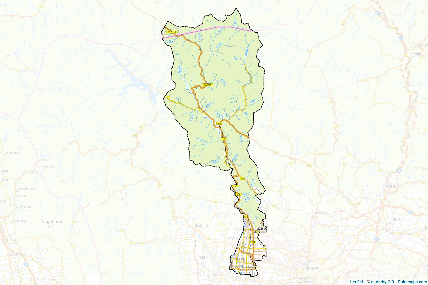 Muestras de recorte de mapas Motosu (Gifu)-1