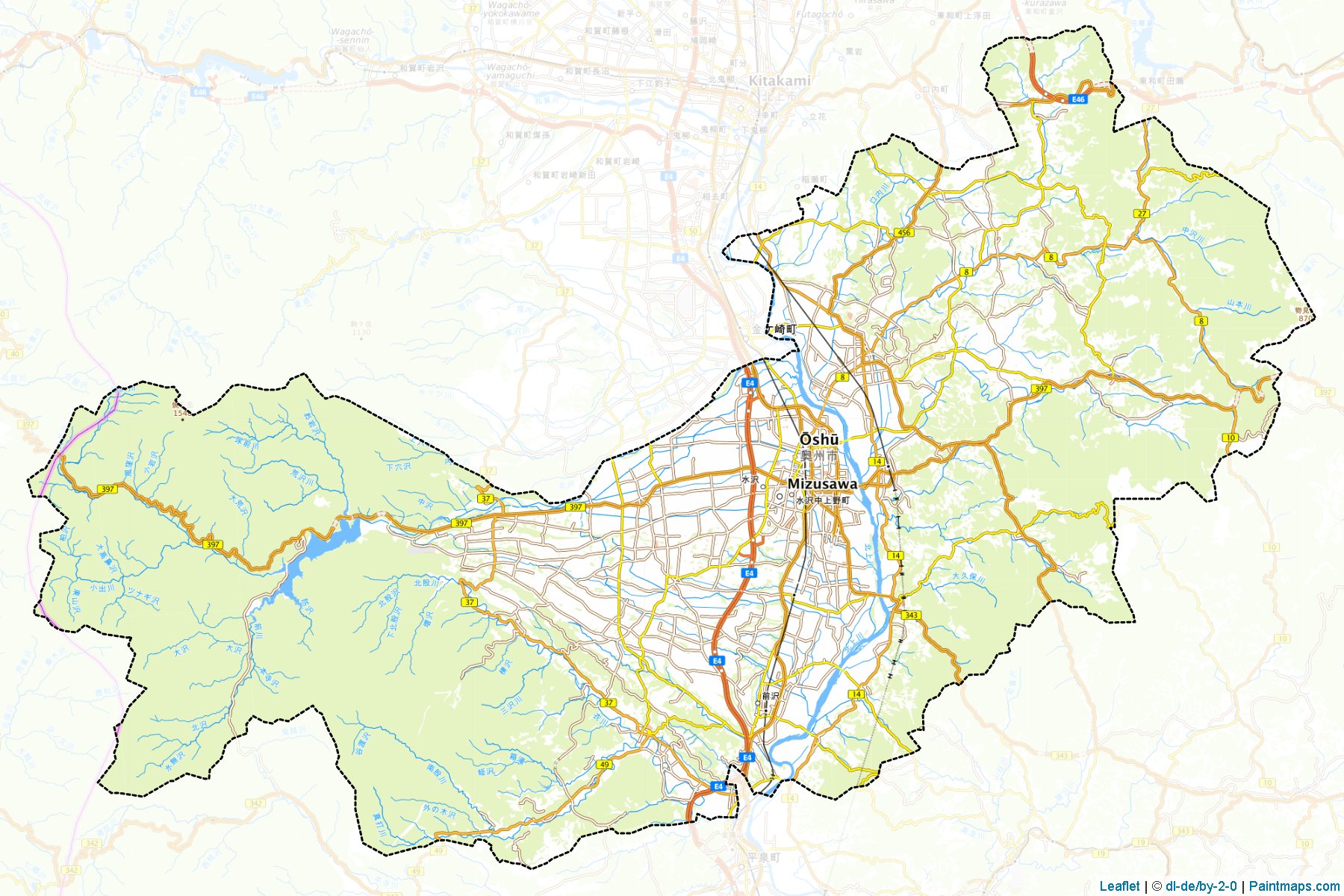 Oshu (Iwate Prefecture) Map Cropping Samples-1