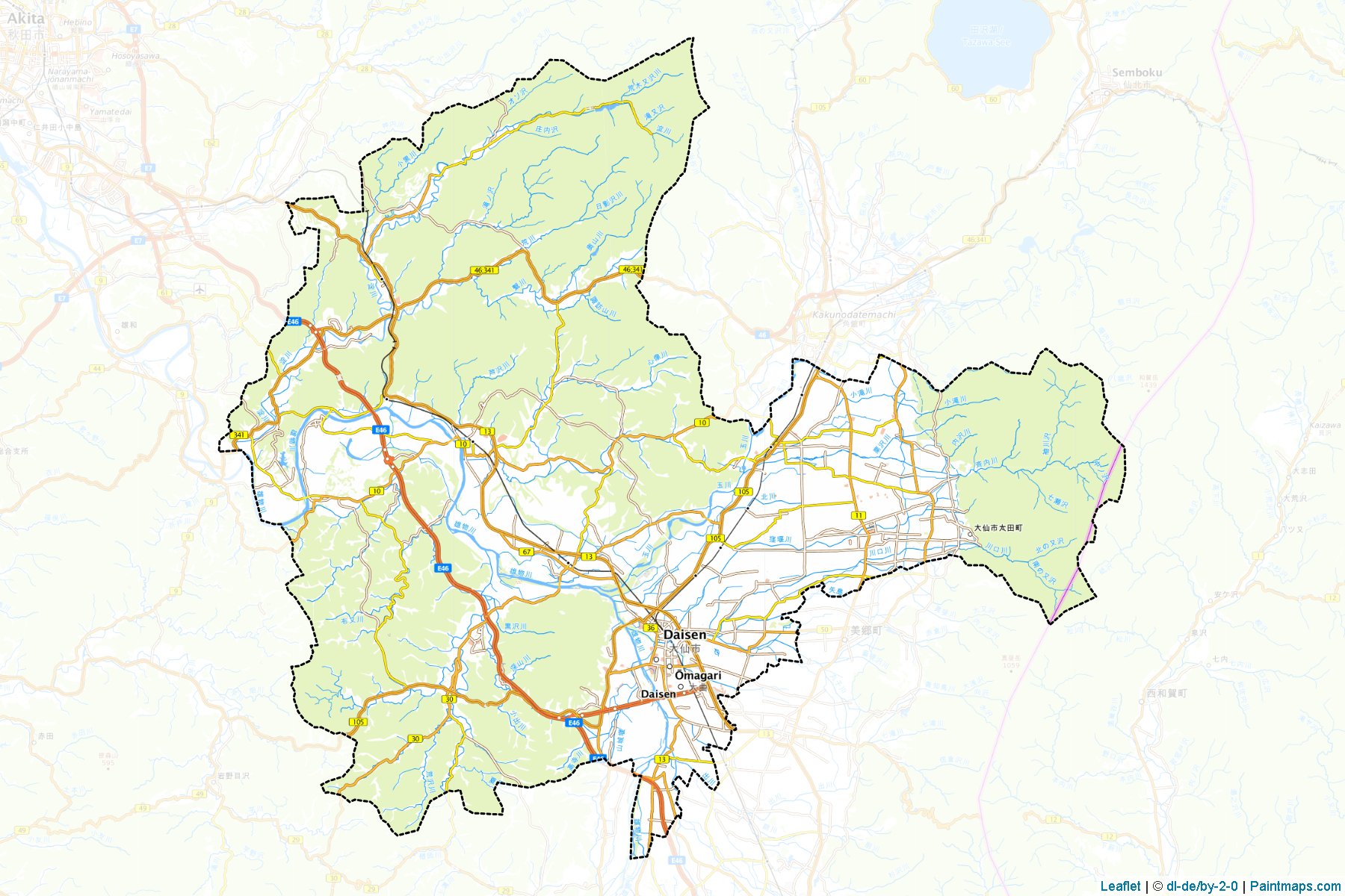 Muestras de recorte de mapas Daisen (Akita)-1