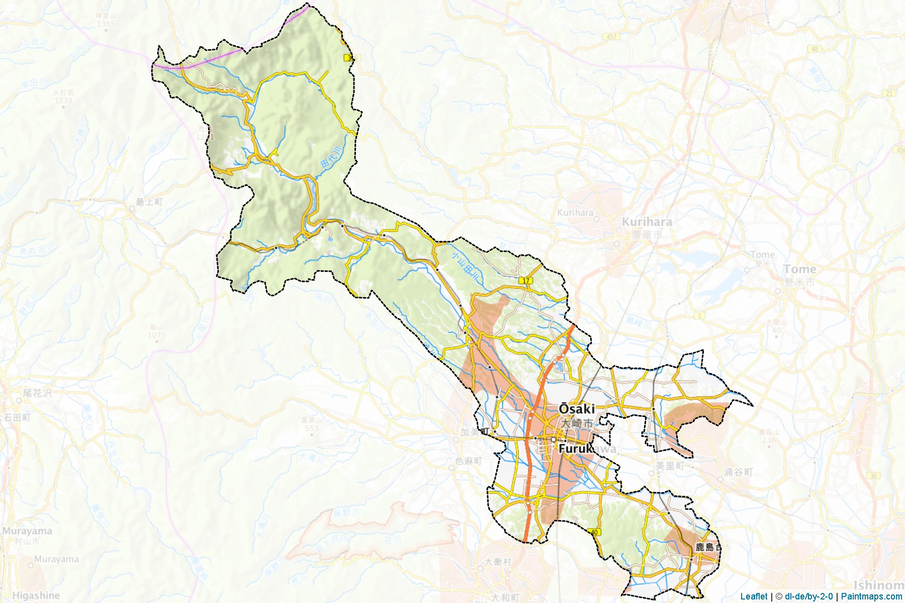 Osaki (Miyagi Prefecture) Map Cropping Samples-1