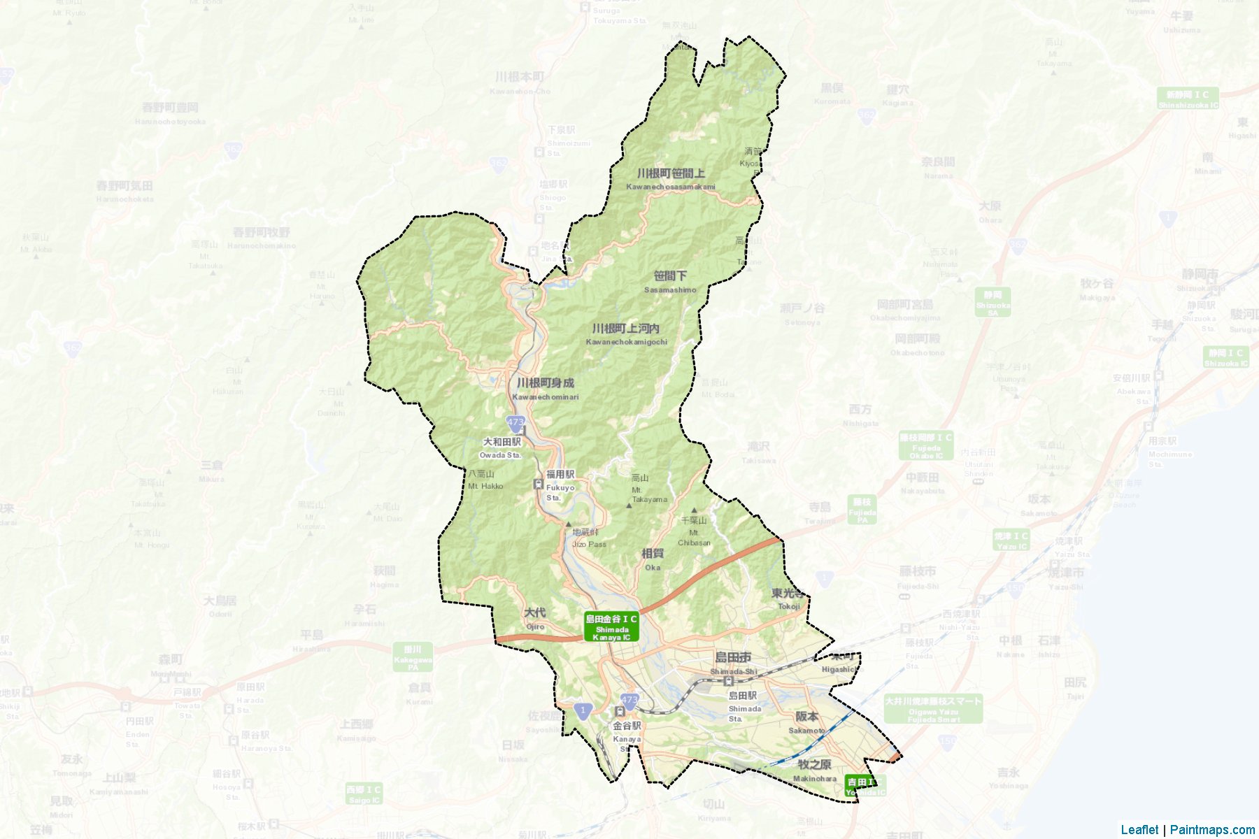 Shimada (Shizuoka Prefecture) Map Cropping Samples-2