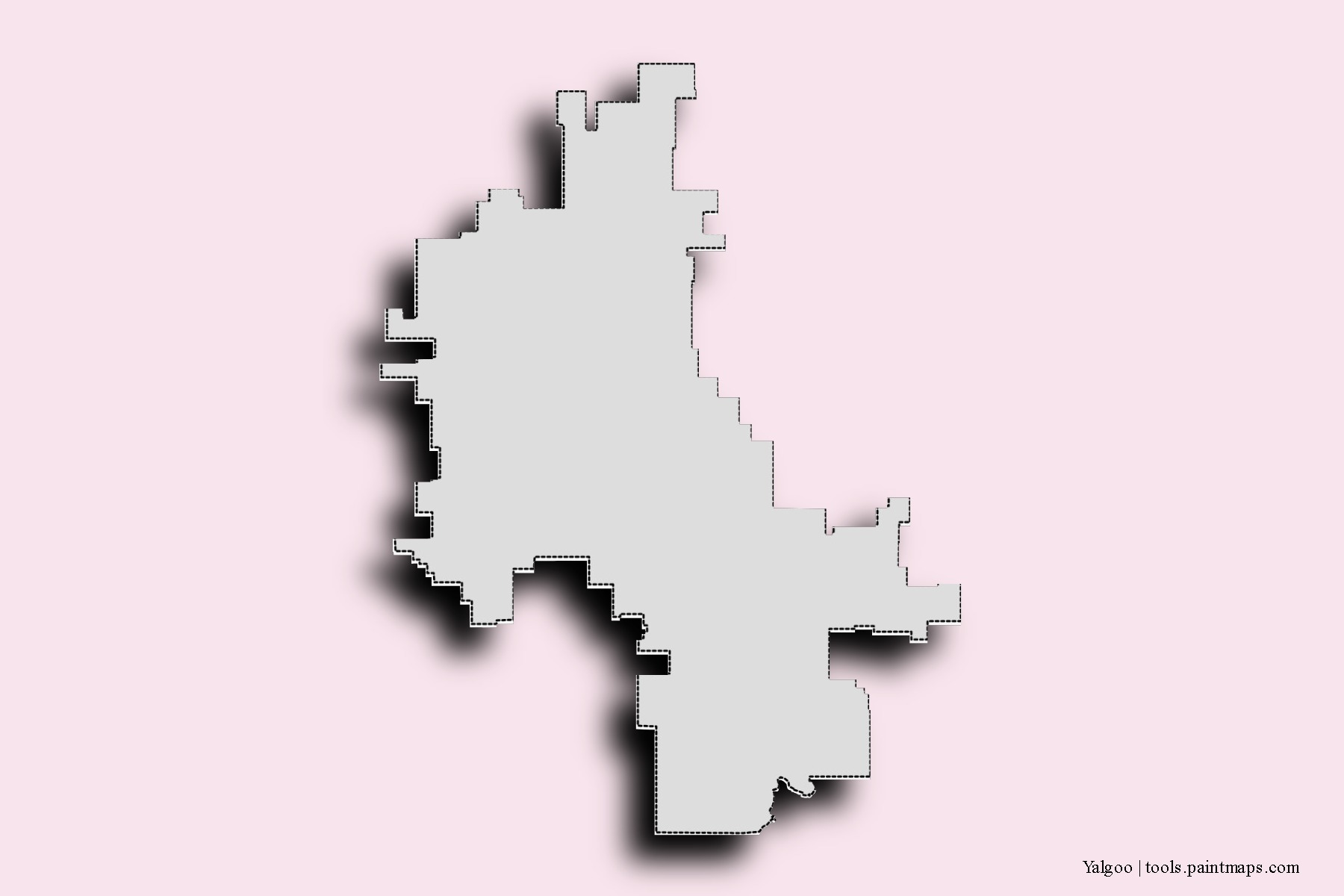 Yalgoo neighborhoods and villages map with 3D shadow effect