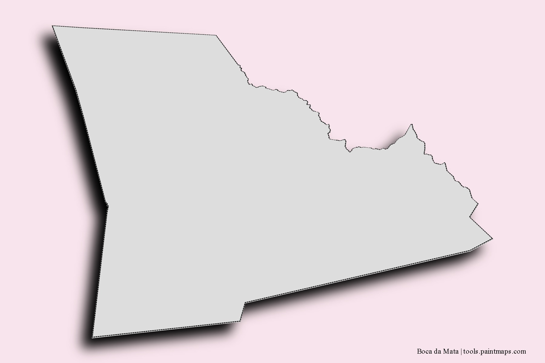 Boca da Mata neighborhoods and villages map with 3D shadow effect