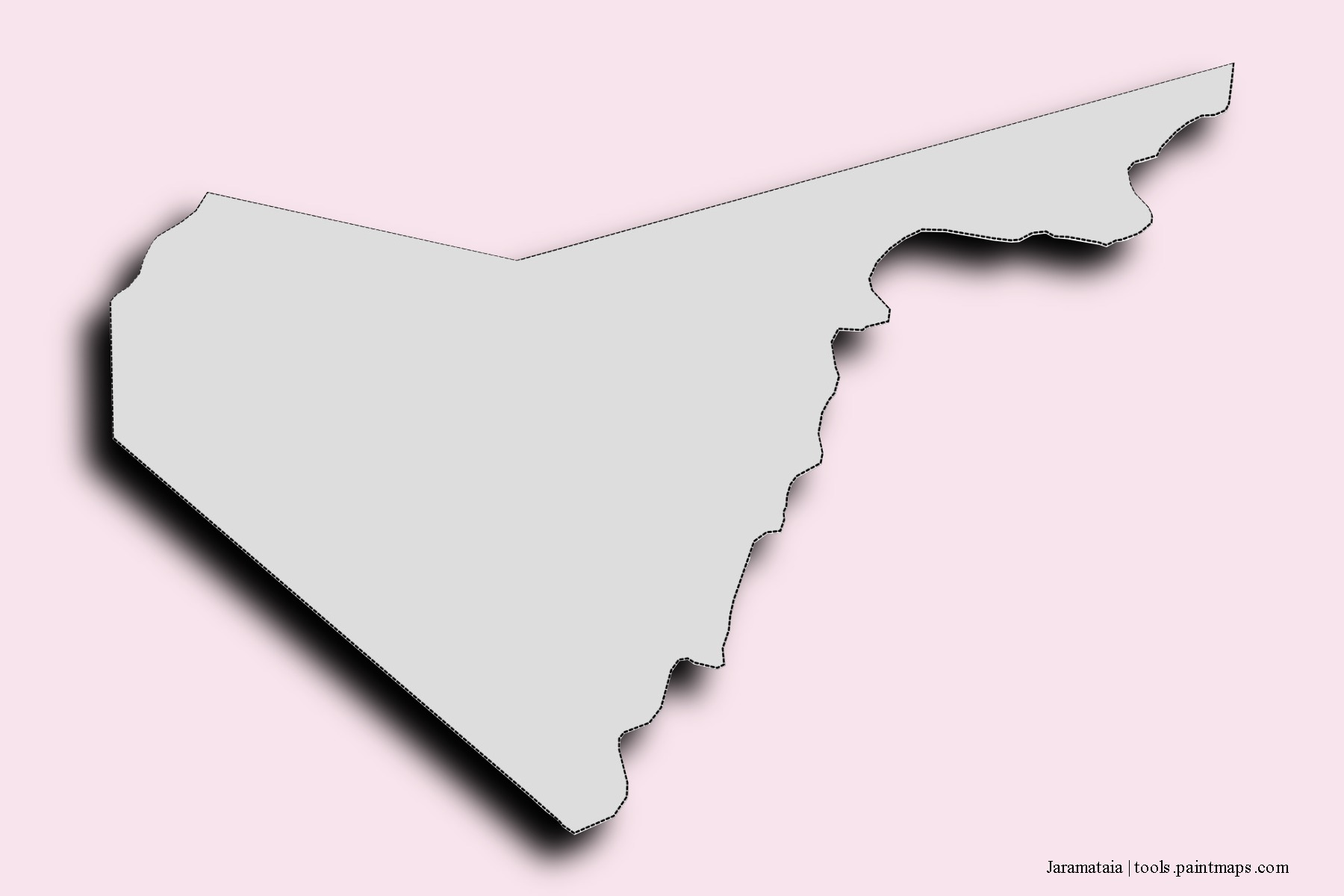 Mapa de barrios y pueblos de Jaramataia con efecto de sombra 3D