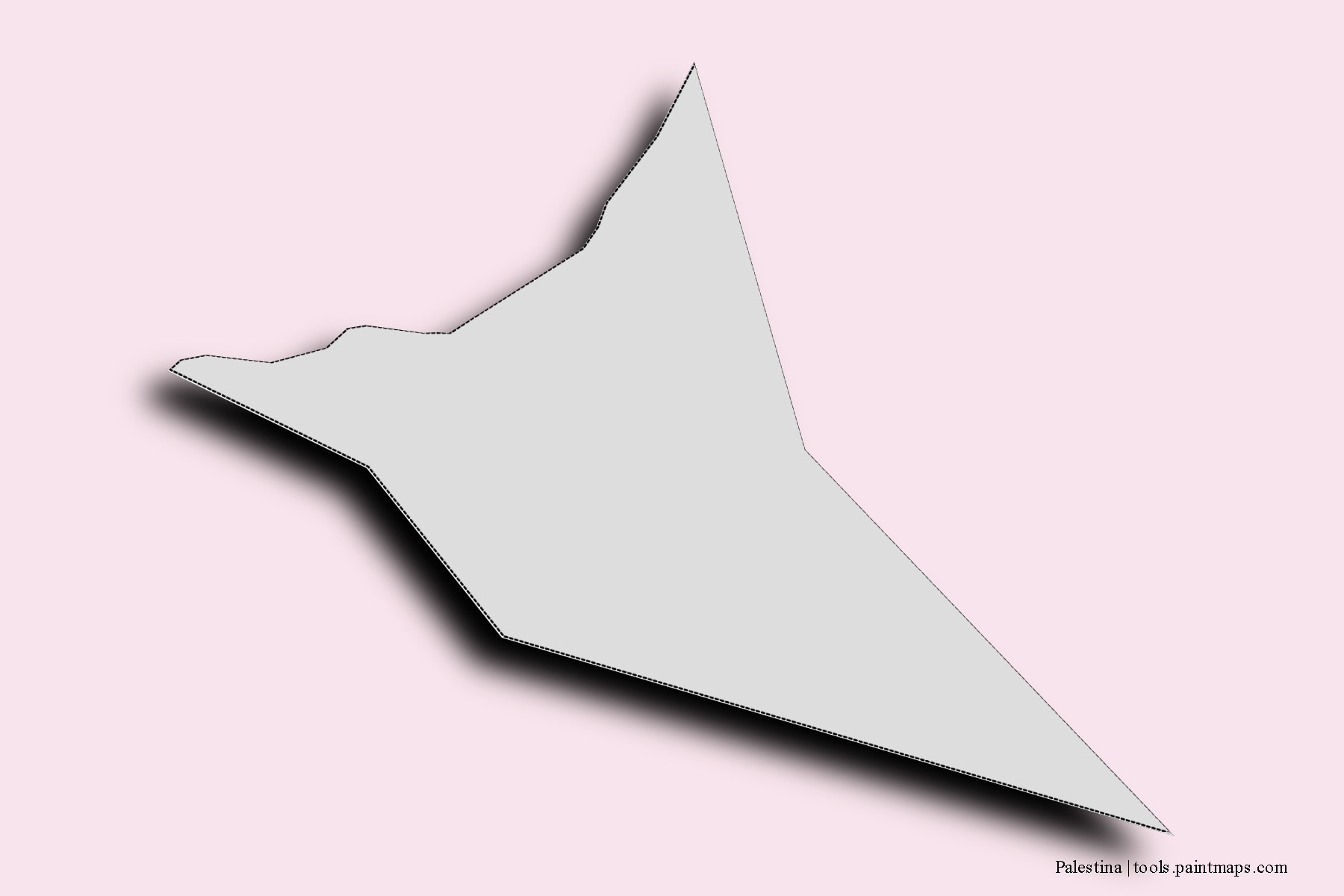 3D gölge efektli Palestina mahalleleri ve köyleri haritası