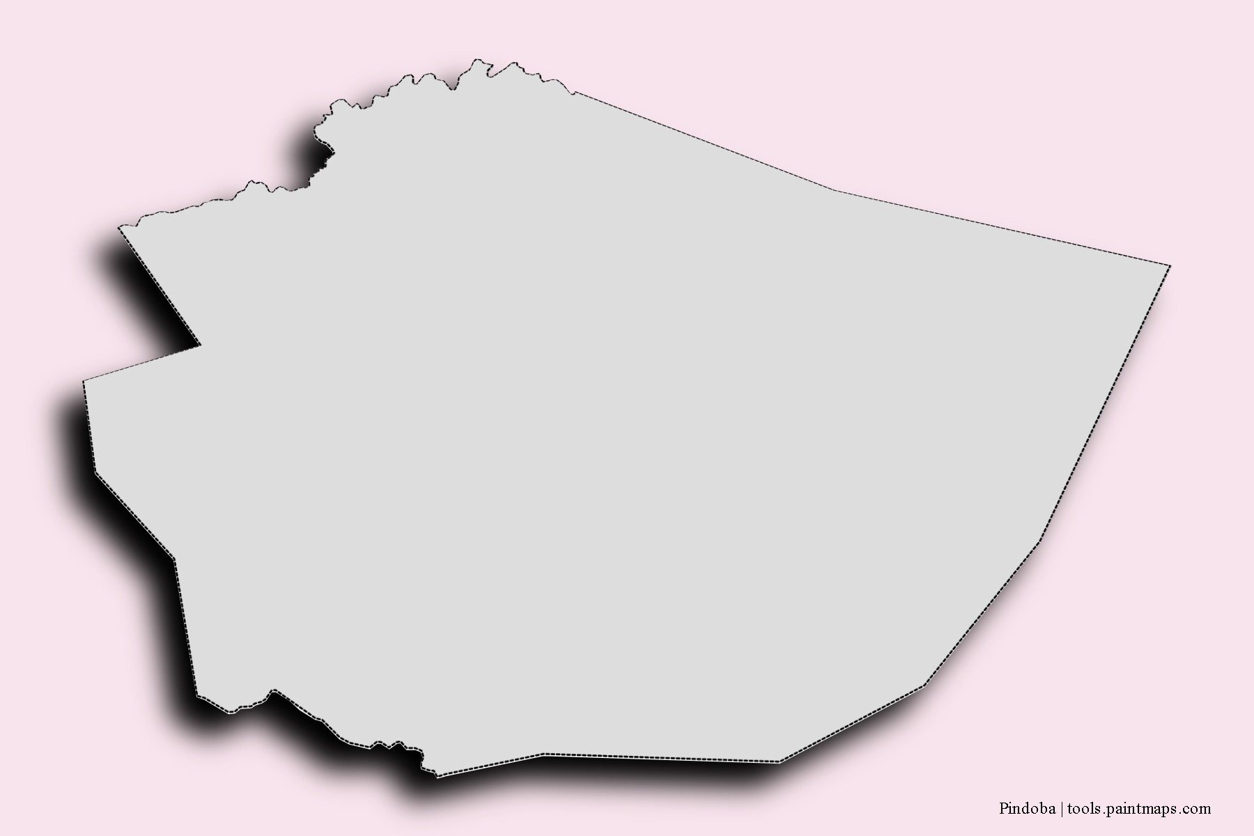 Mapa de barrios y pueblos de Pindoba con efecto de sombra 3D