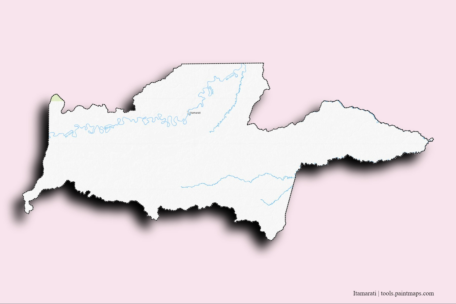 Itamarati neighborhoods and villages map with 3D shadow effect