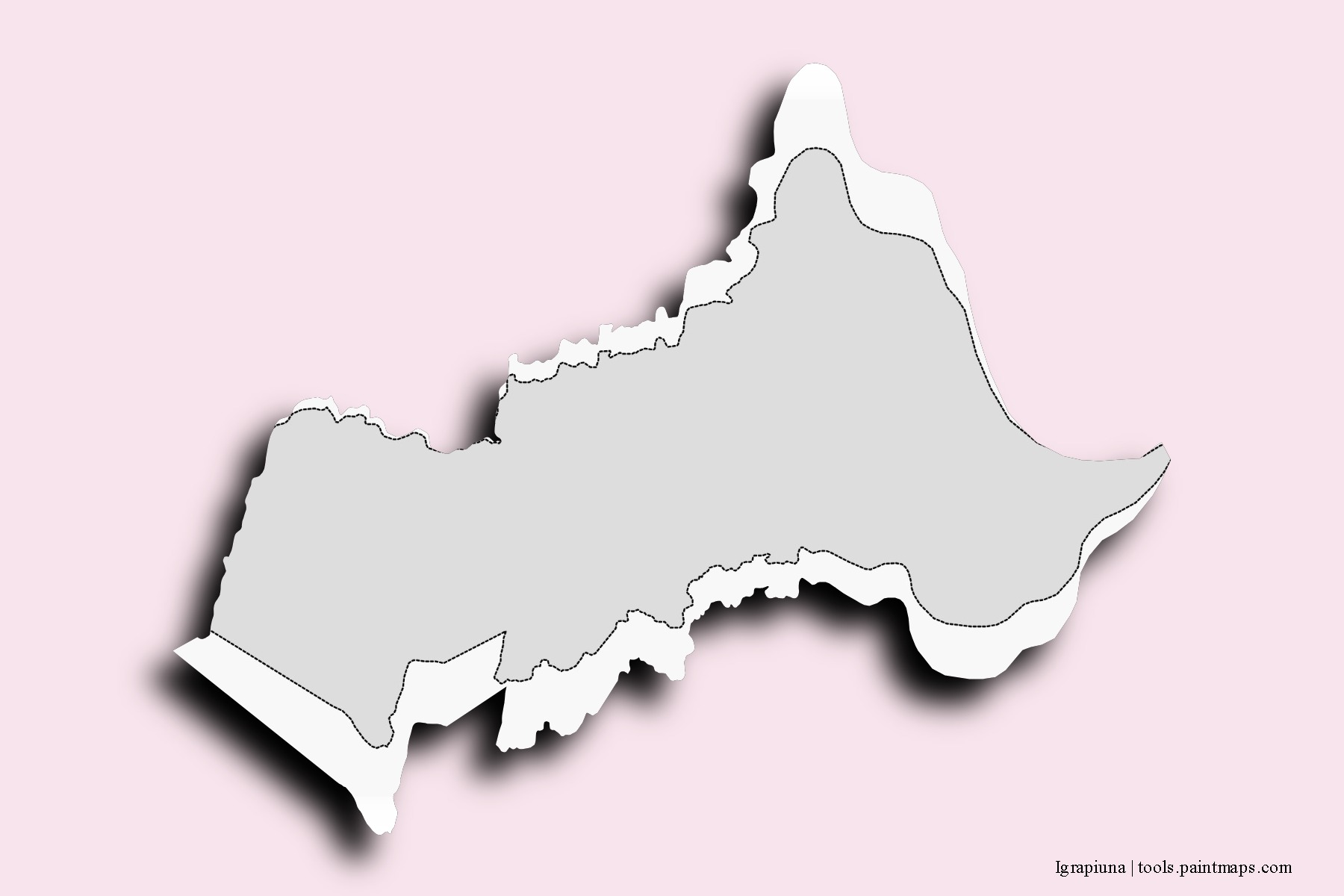 Mapa de barrios y pueblos de Igrapiuna con efecto de sombra 3D